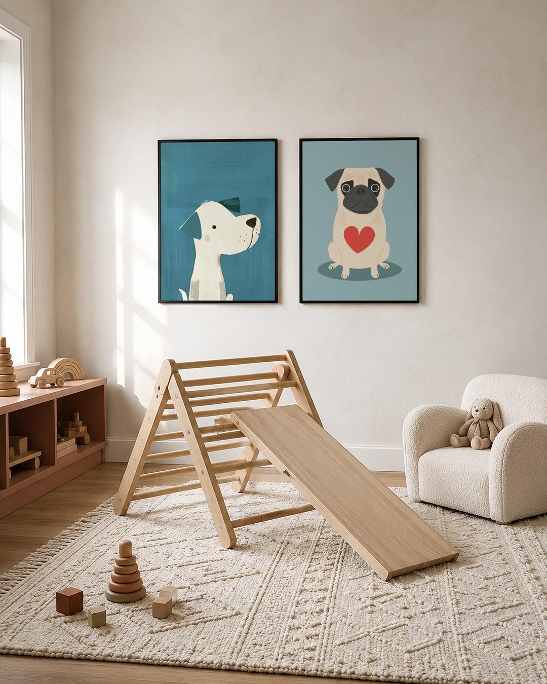 Hond en blauw Posterset