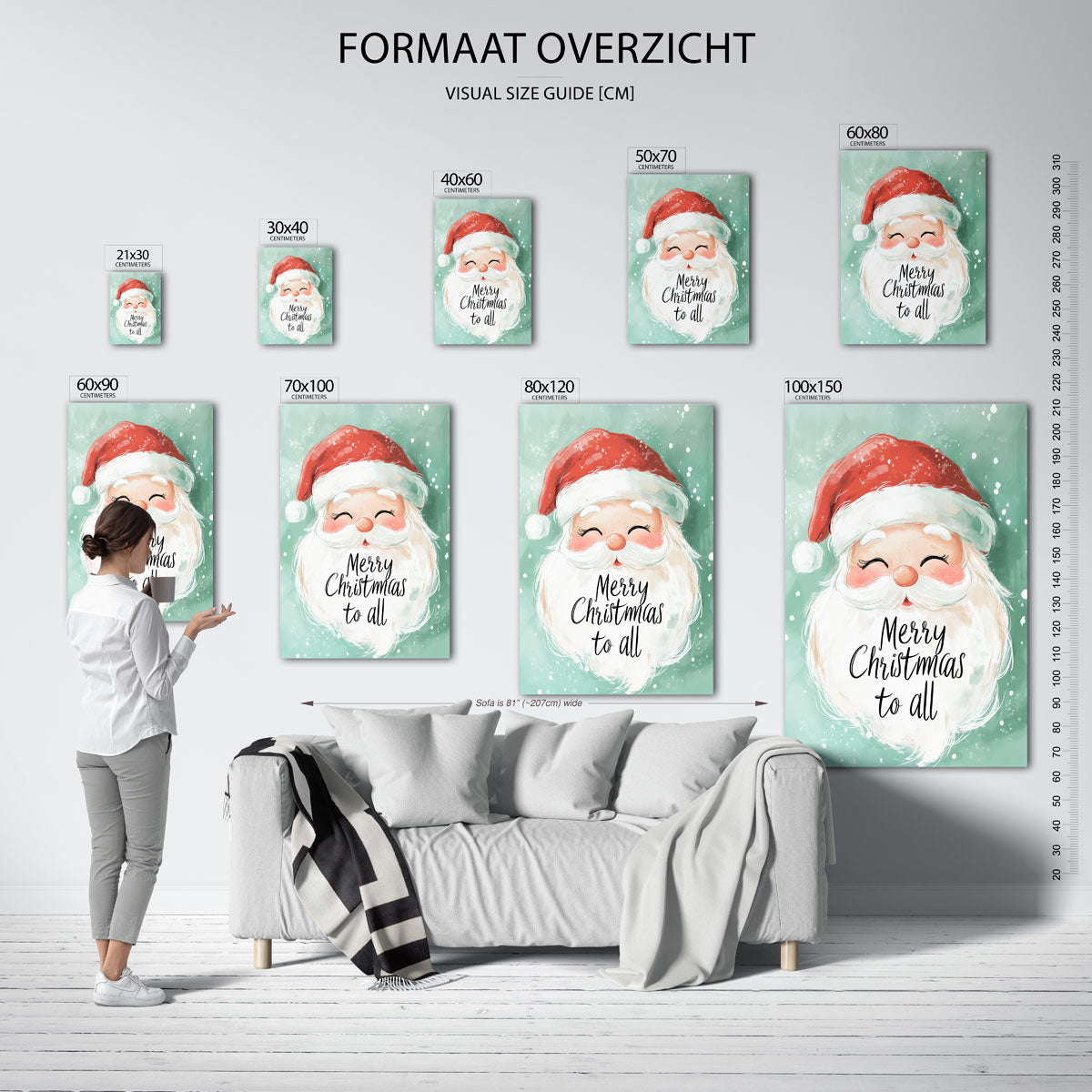 Kerstman met tekst Poster