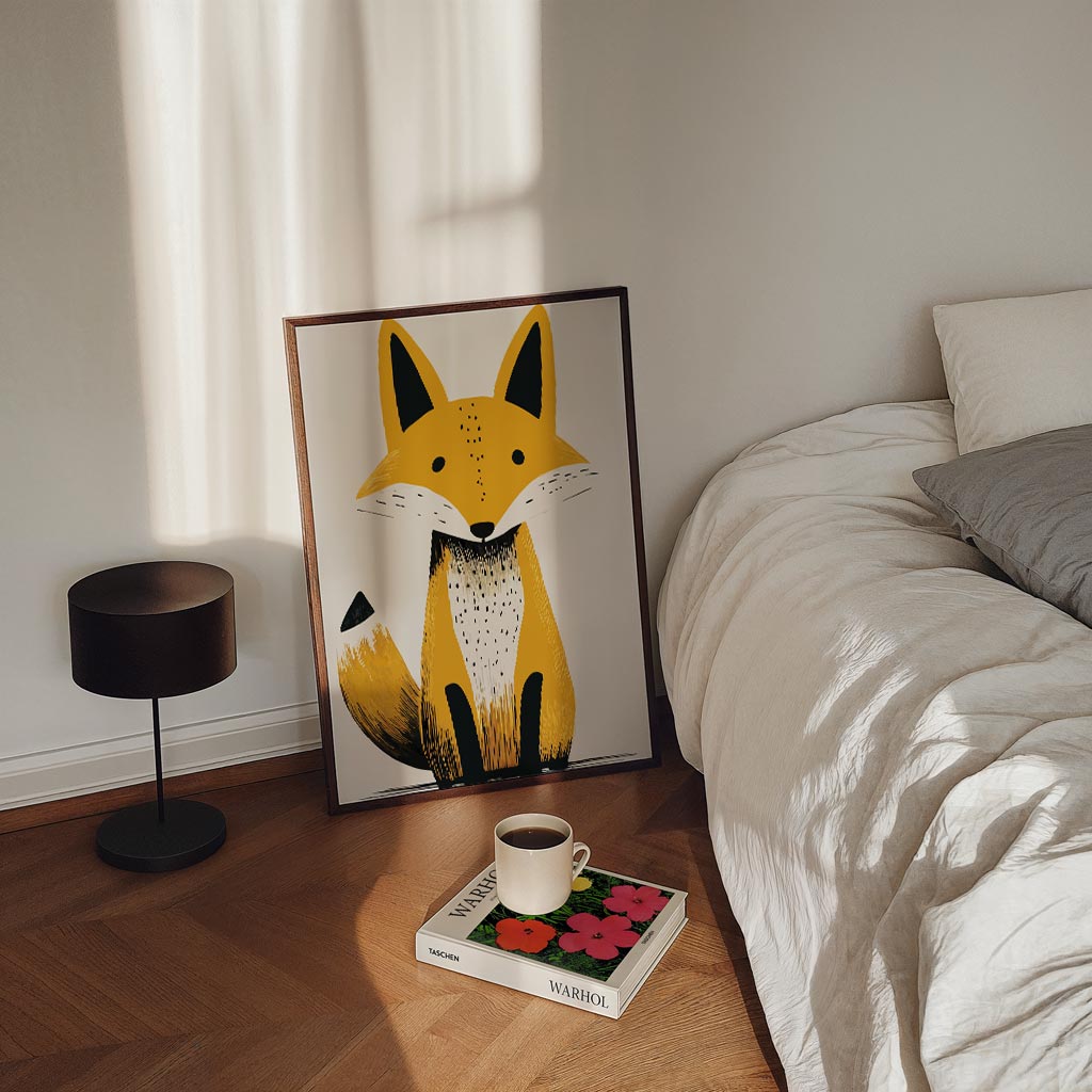 Schattige Vos Illustratie Poster-WallArtistic