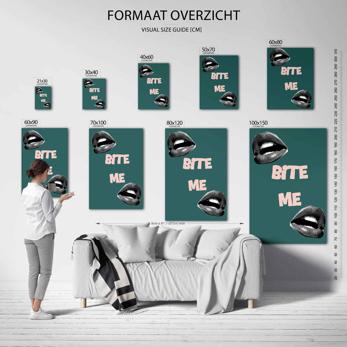 Bijtende lippen Poster