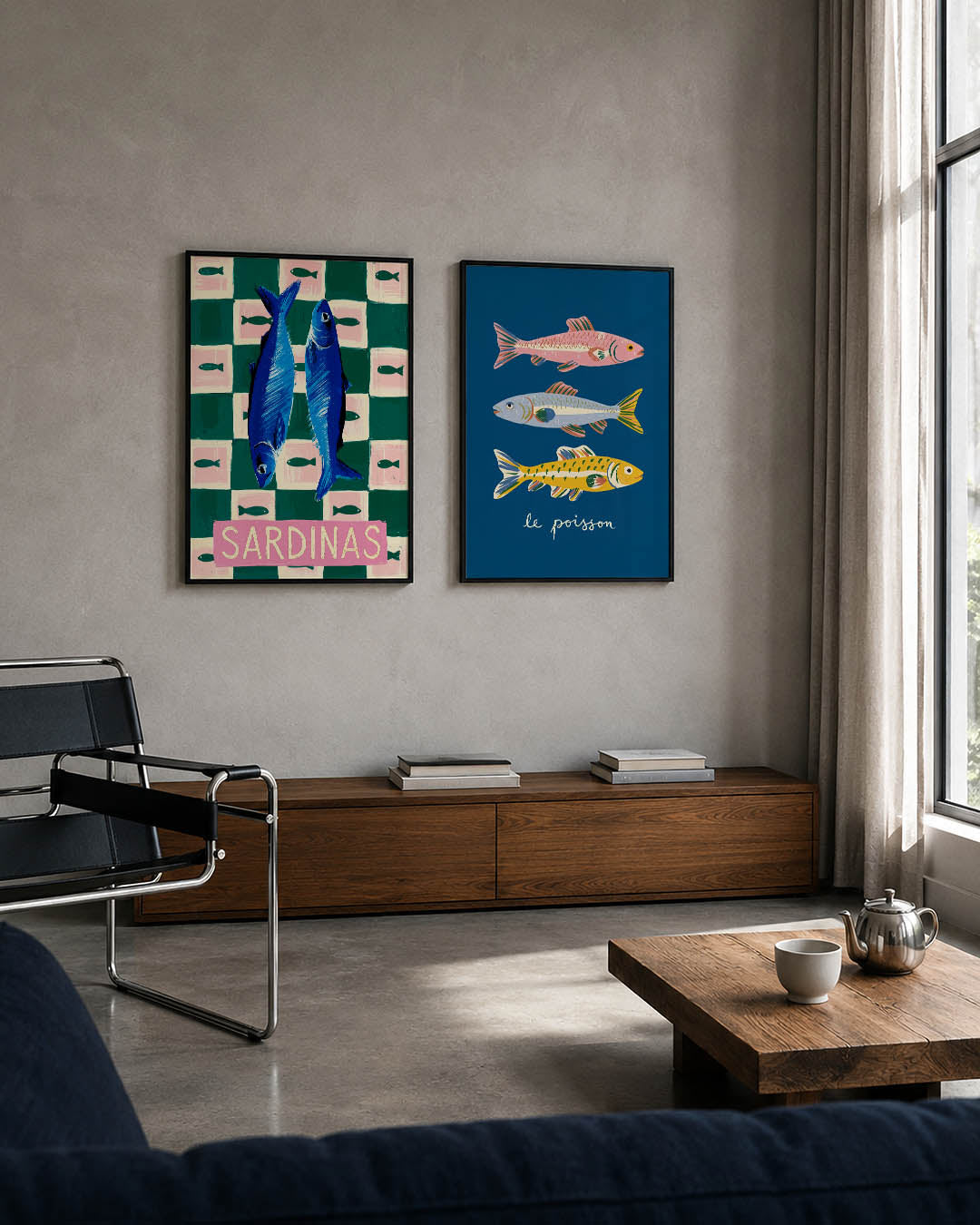 Vissen en patronen Posterset