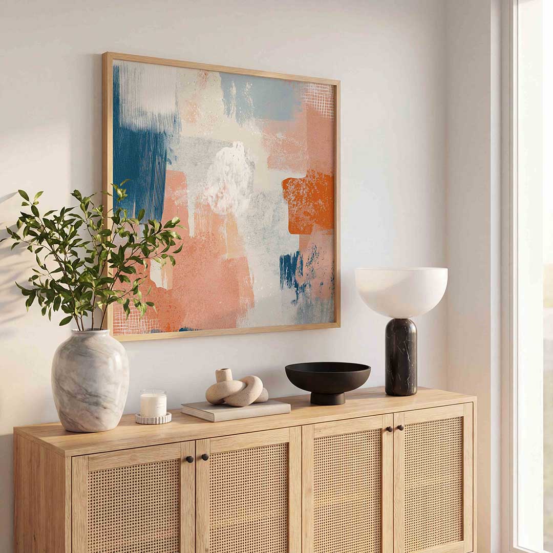 Abstracte penseelstreken Poster