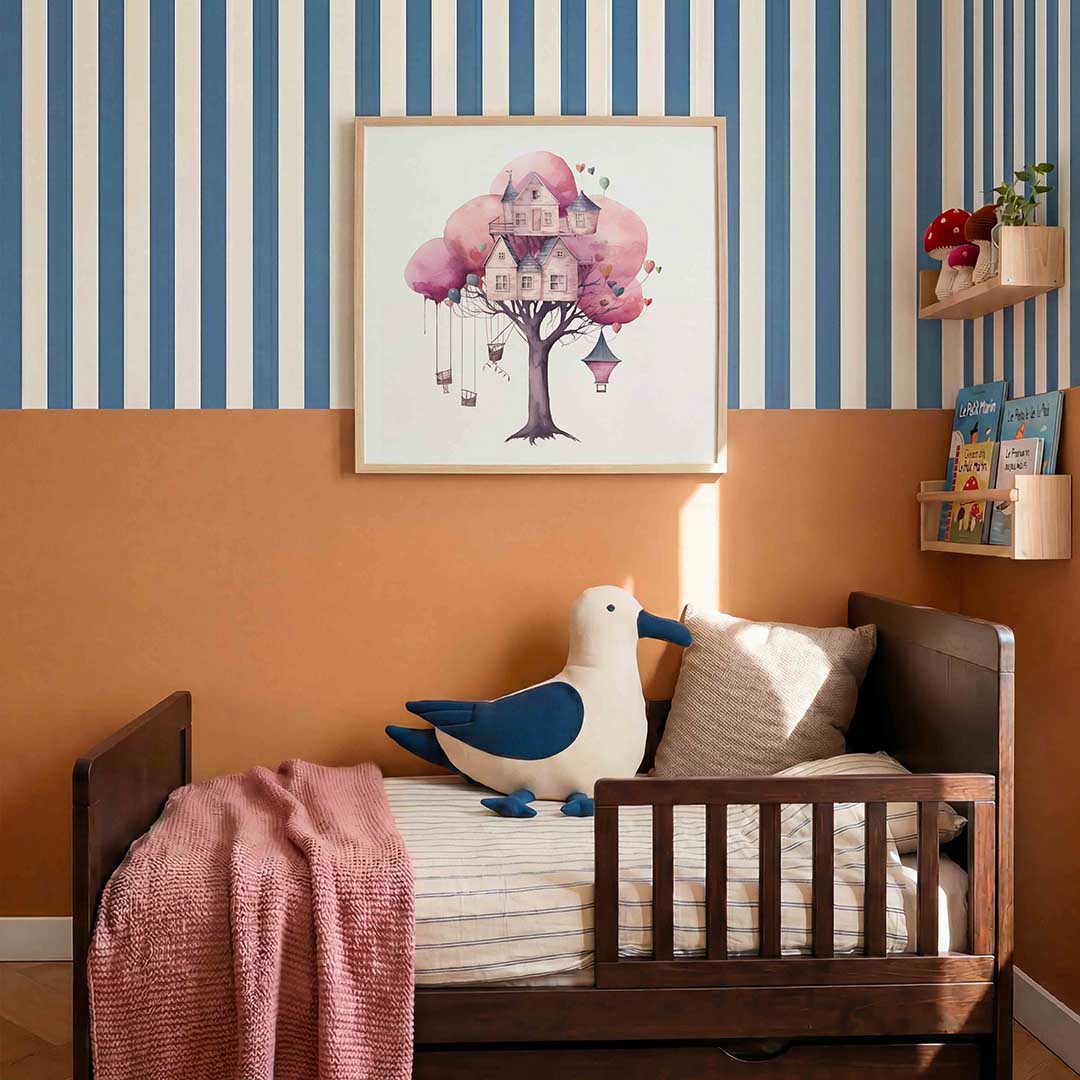 Boomhuis met ballonnen Poster