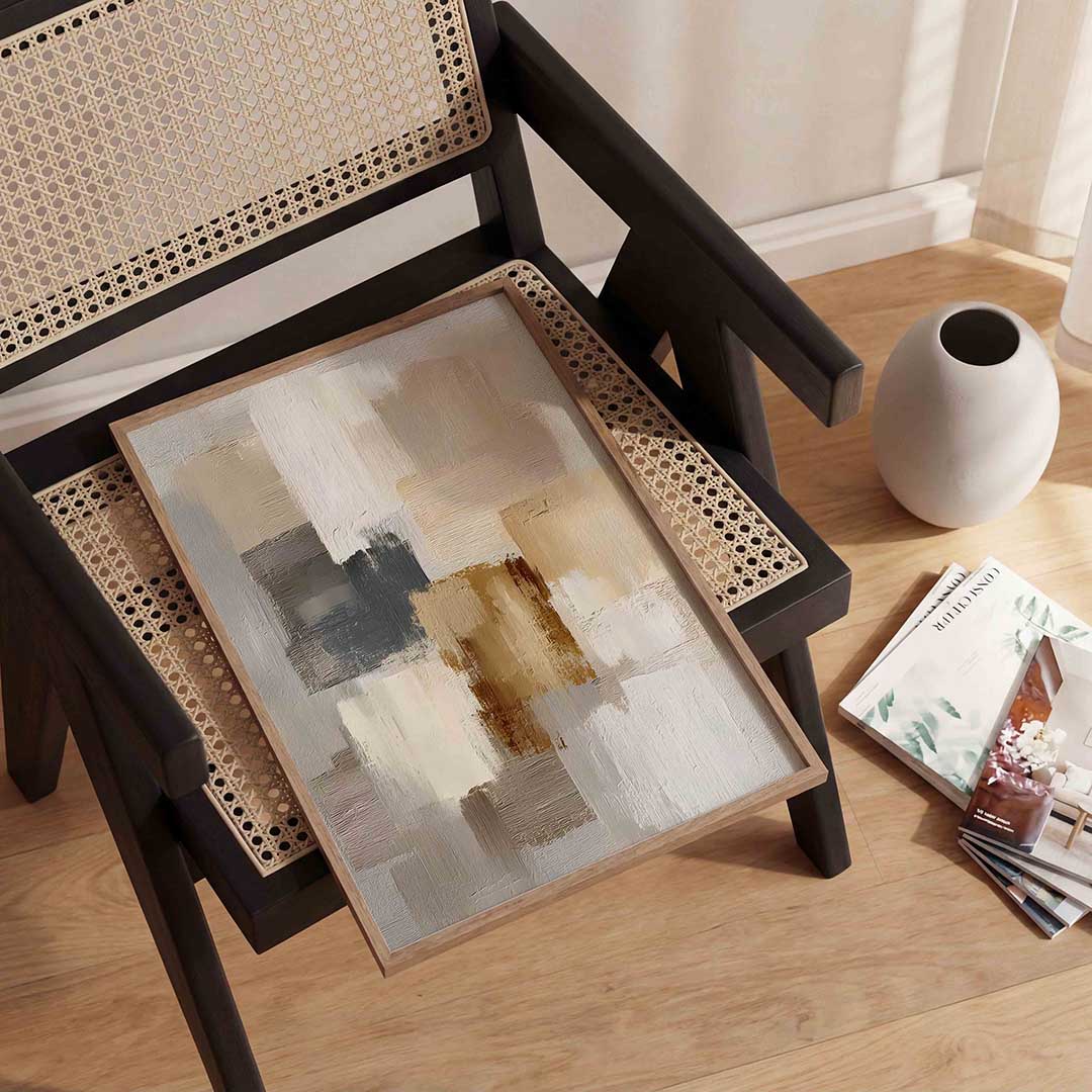 Abstracte beige compositie Poster