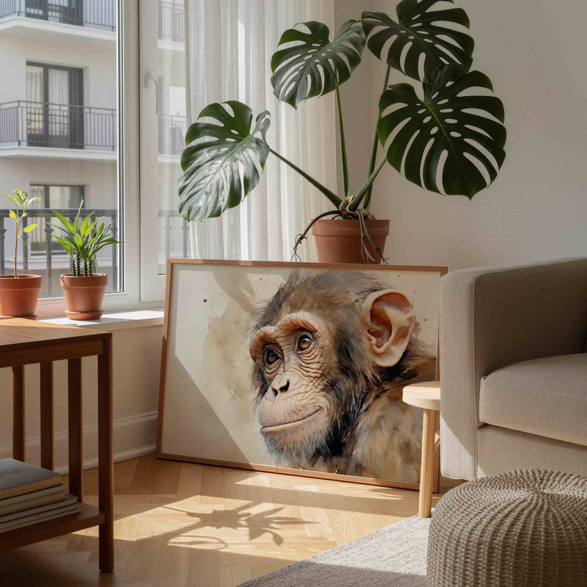 Chimpanzee portret Poster
