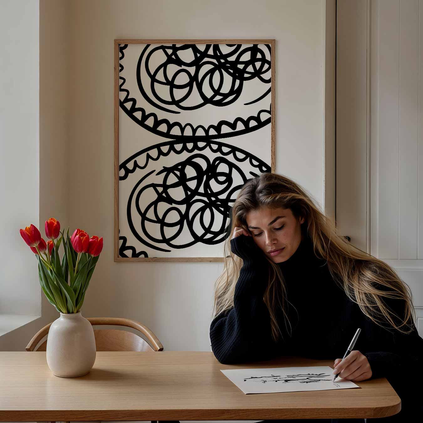 Elegante Krullende Patronen Poster-WallArtistic