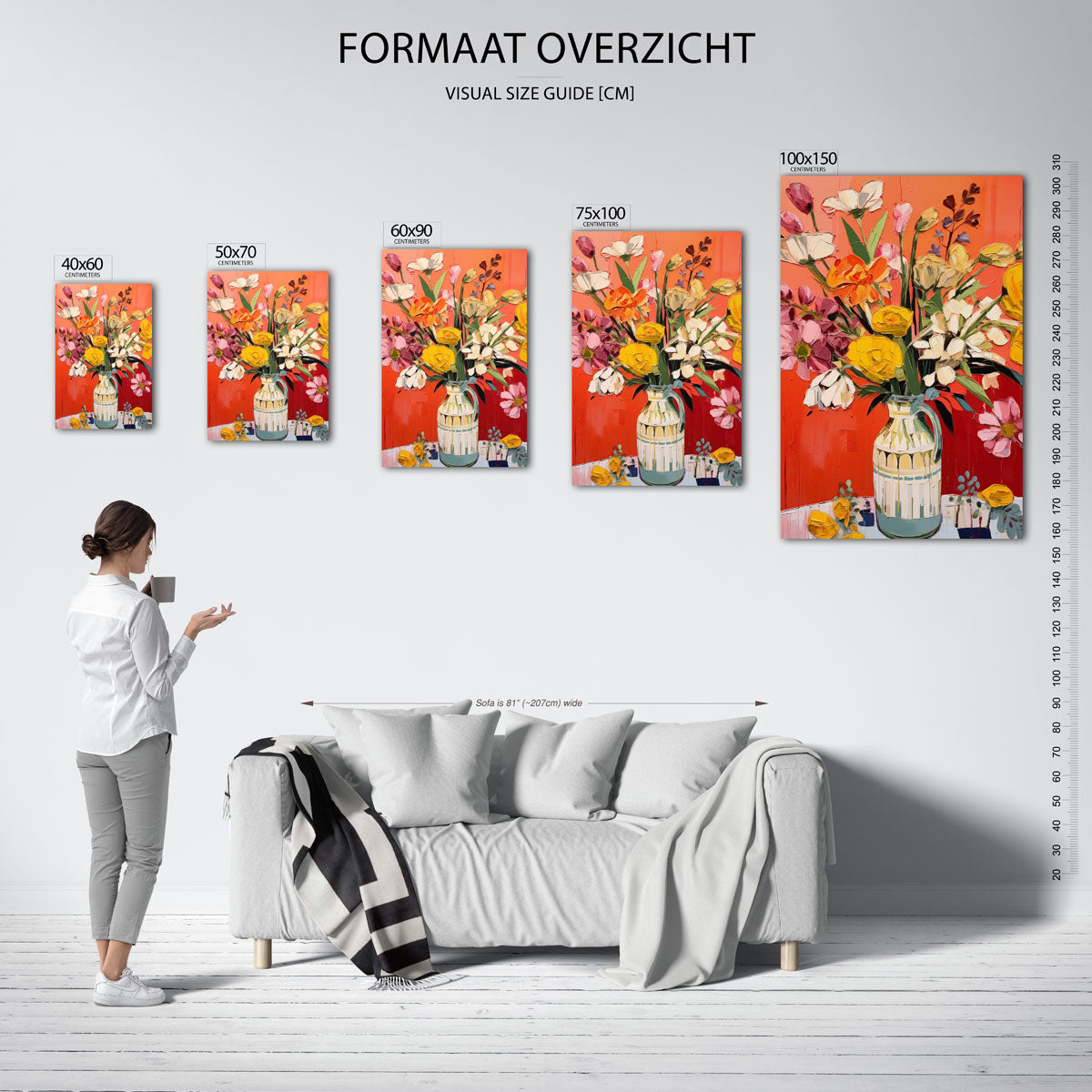 Bloemrijke compositie Kunstwerk