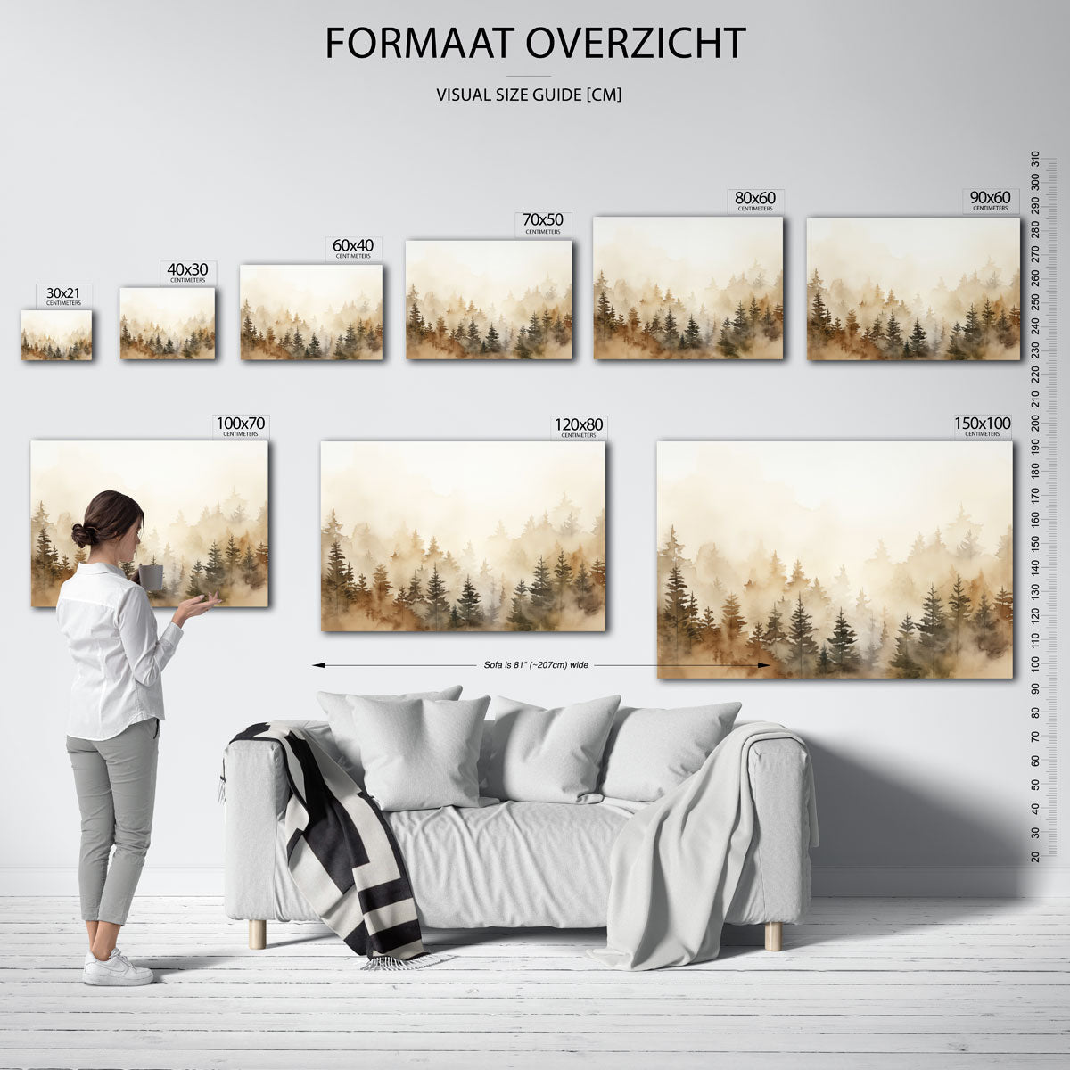 Mistig boslandschap Poster