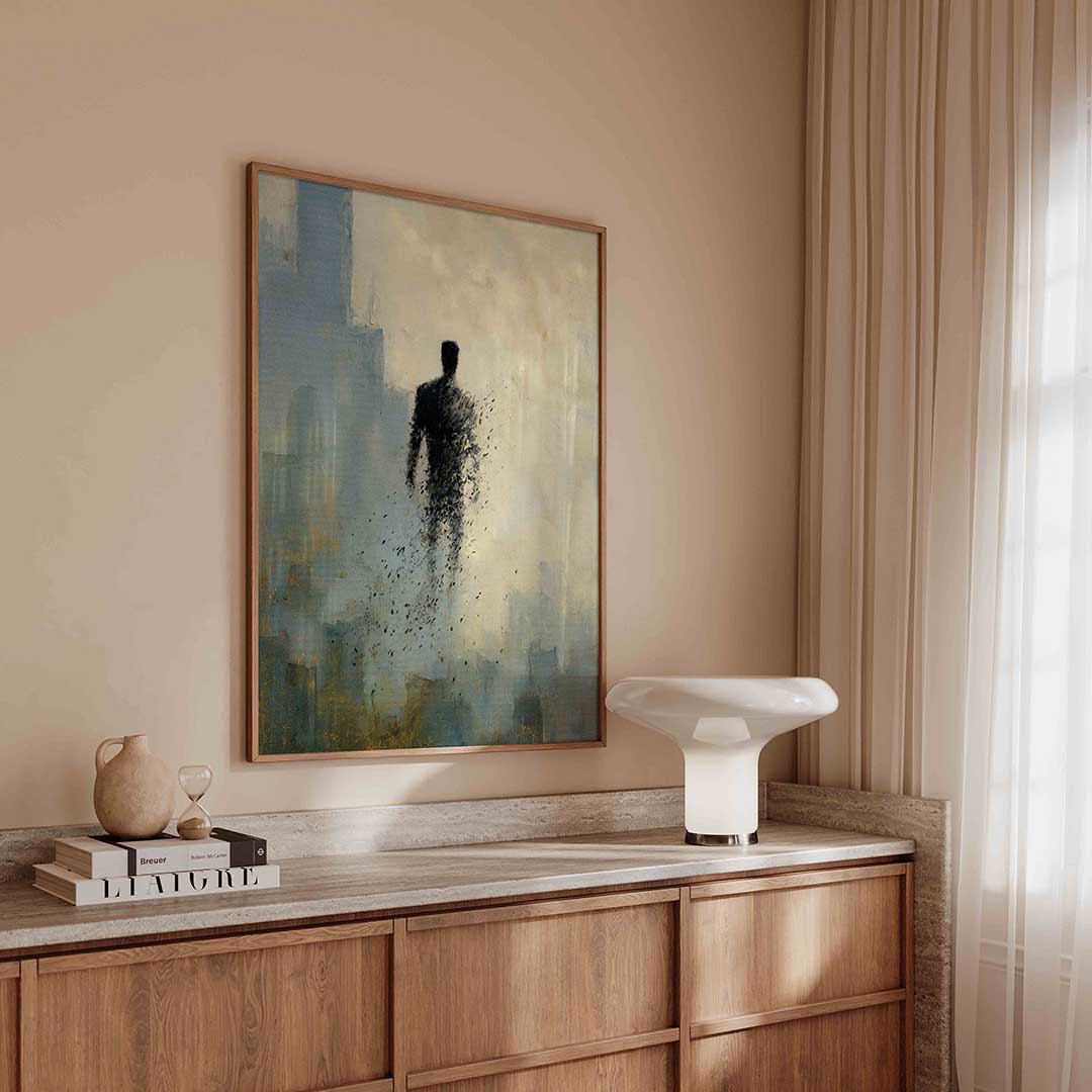 Figuur in mist Poster