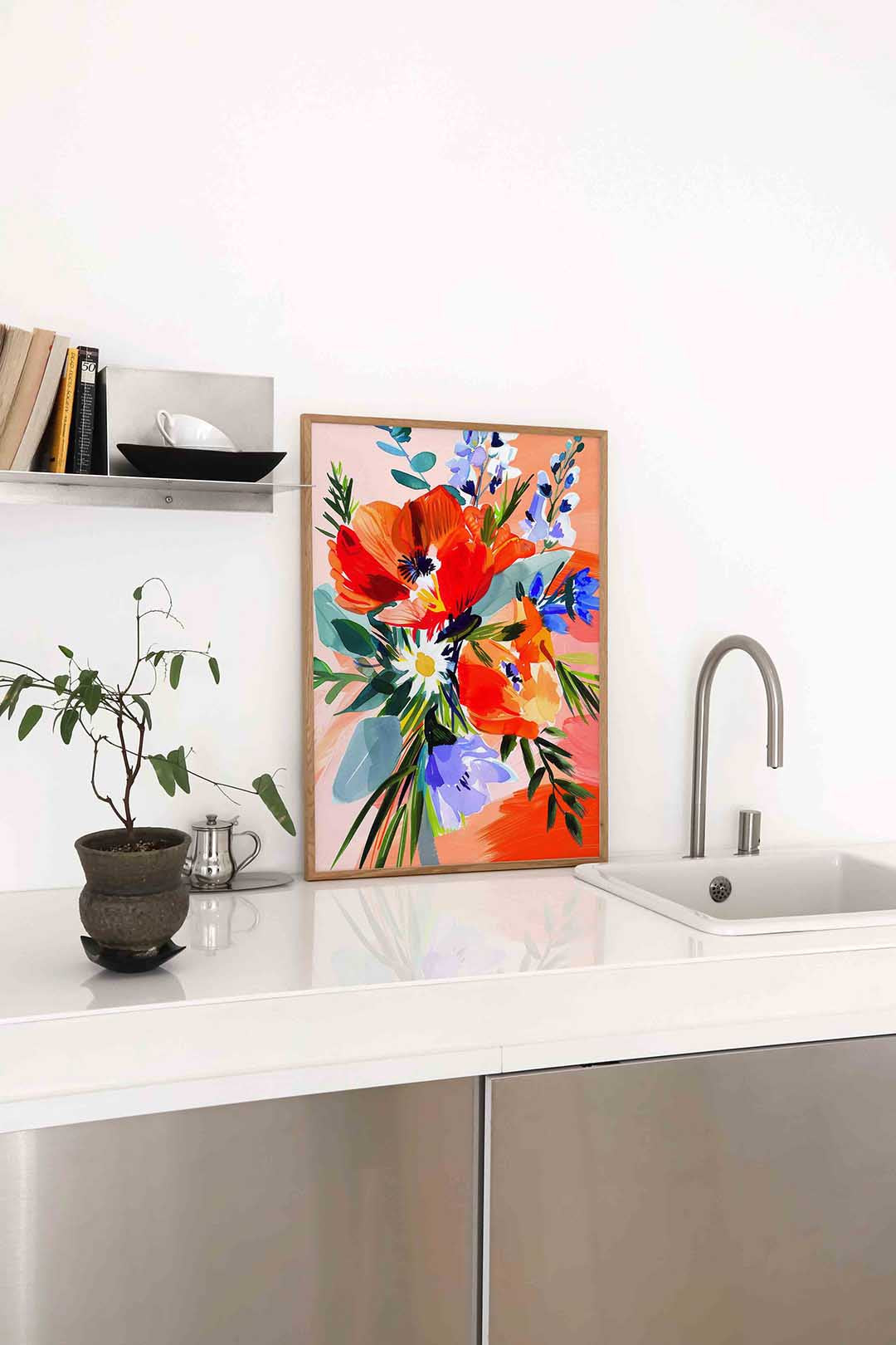 Bloemen in levendige kleuren Poster