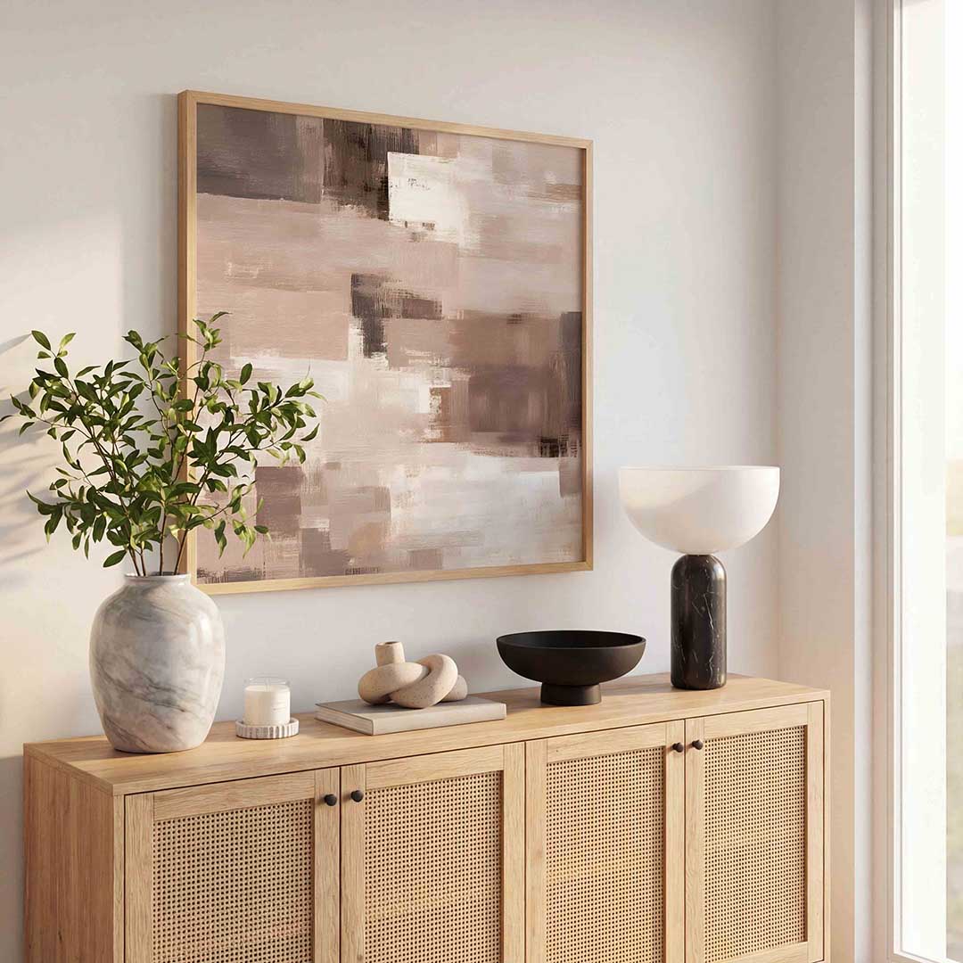 Abstracte beige compositie Poster