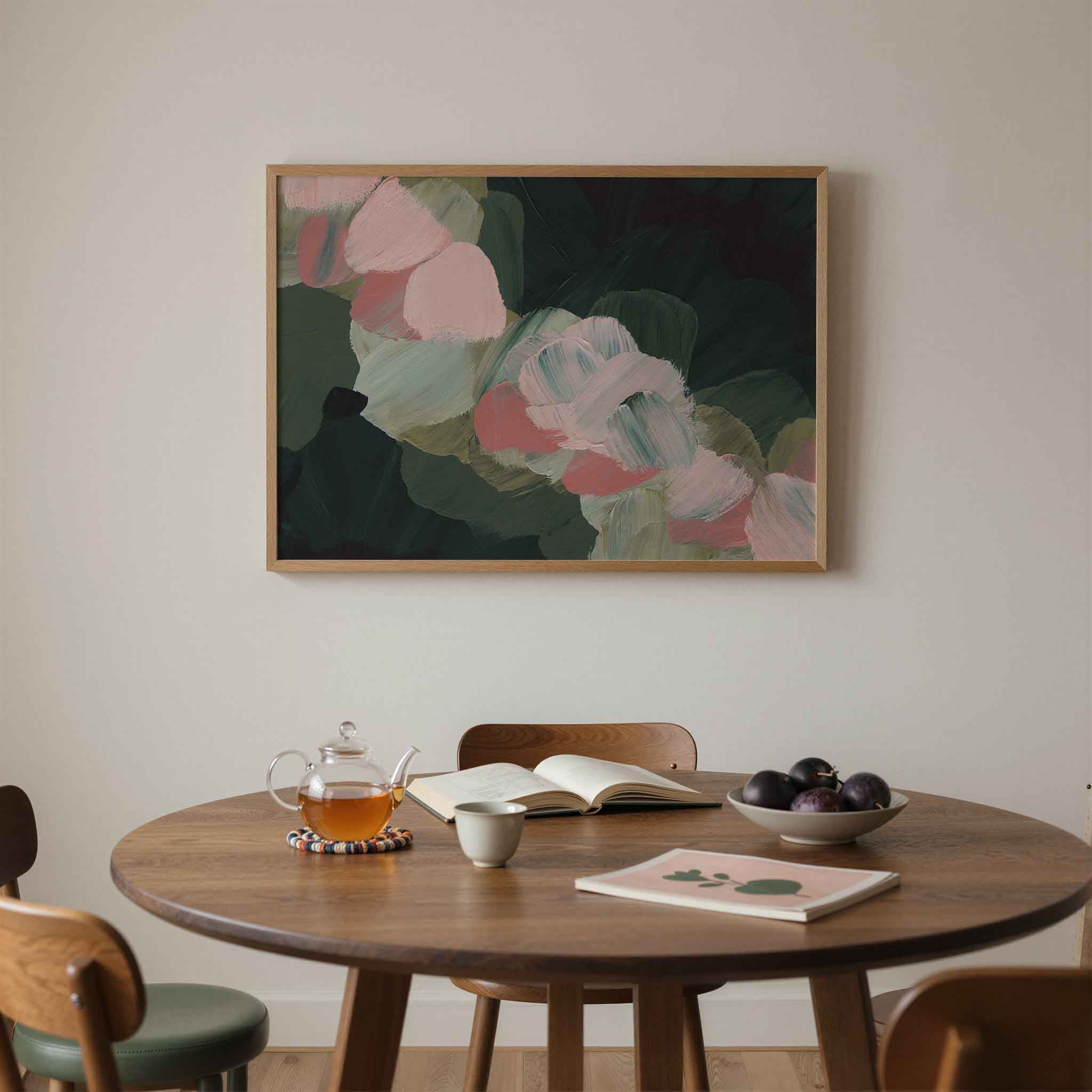Abstracte penseelstreken Poster