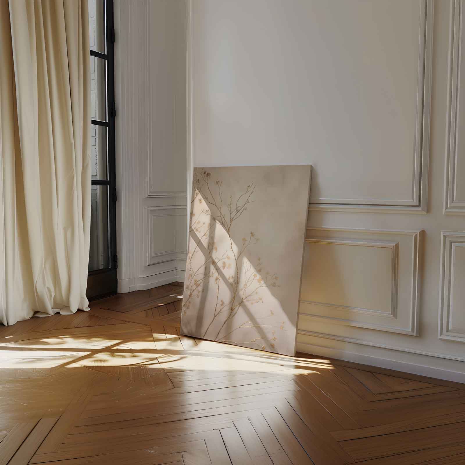 Gouden Takken in Mist Kunstwerk-canvas-dibond-plexiglas-wanddecoratie-WallArtistic