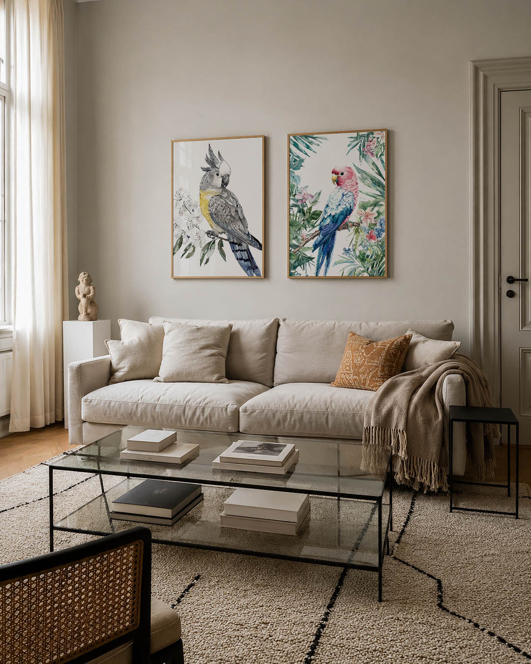 Vogels en bloemen Posterset