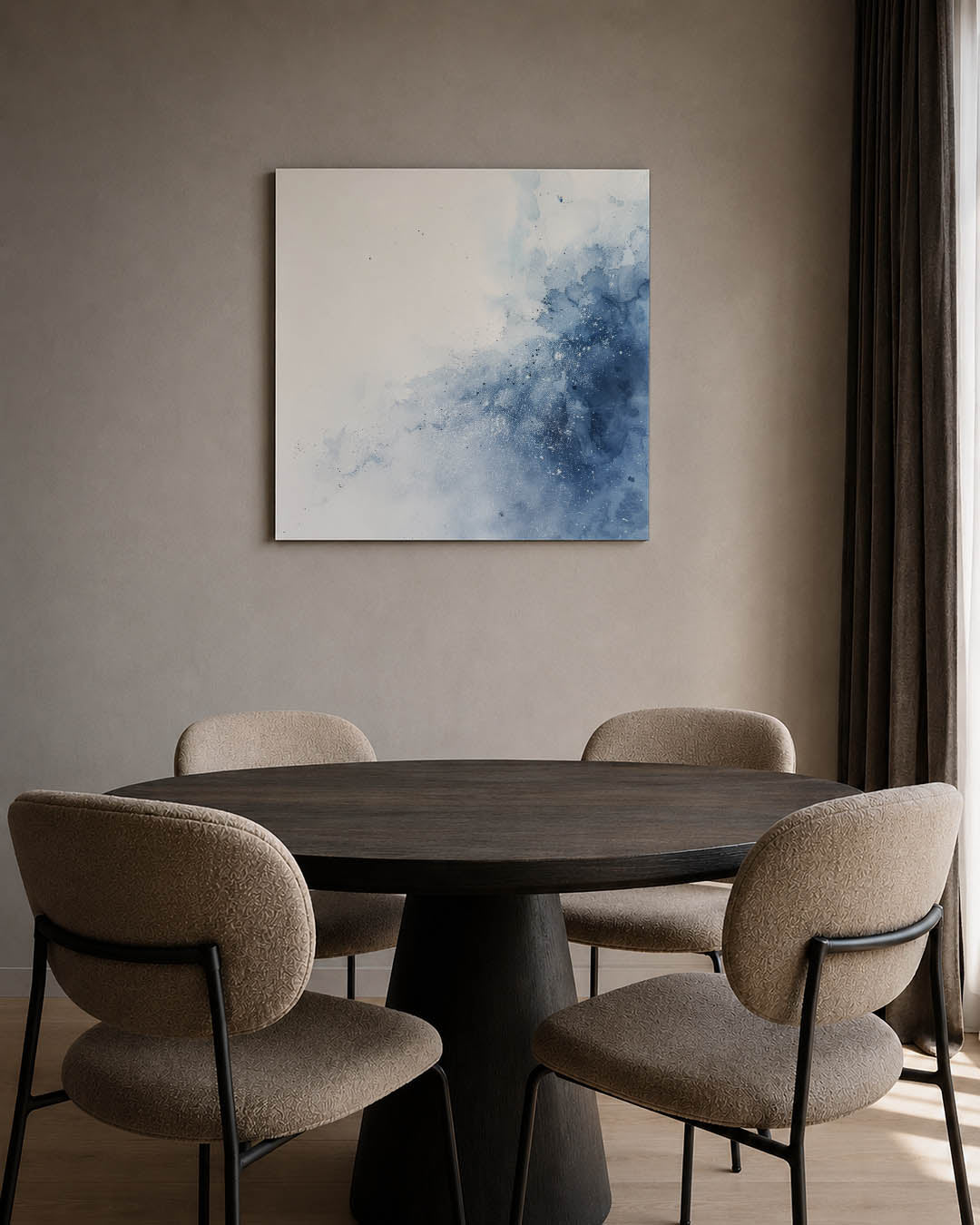 Vloeiende blauwe beweging Kunstwerk
