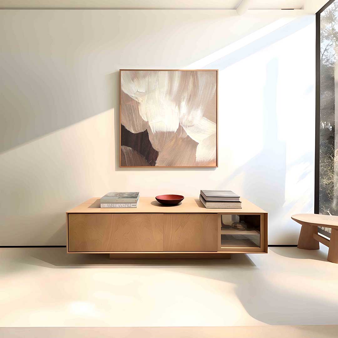 Abstracte beige vormen Poster