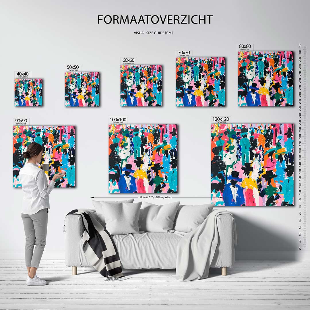Kleurrijke figuren Kunstwerk