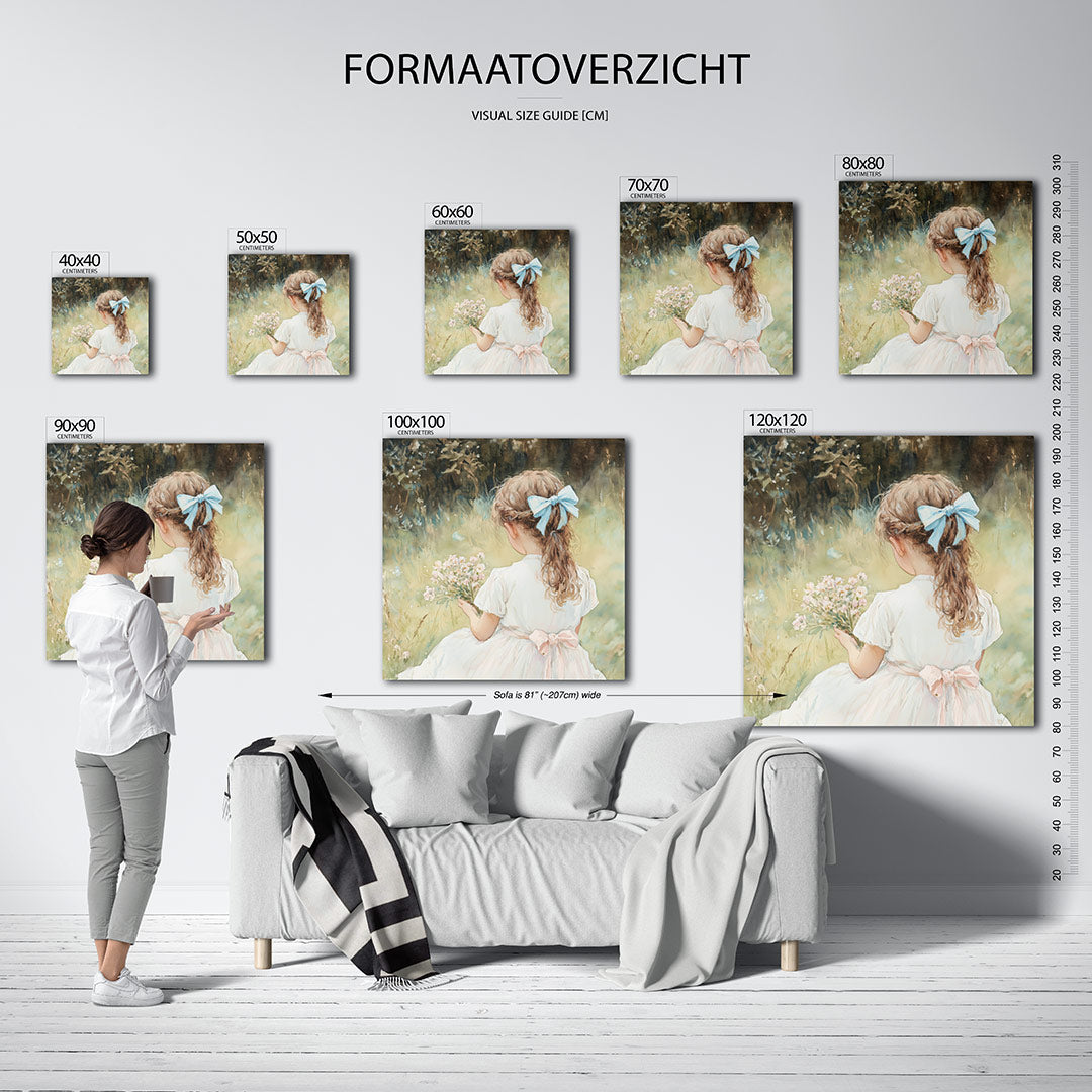 Meisje met bloemen Kunstwerk