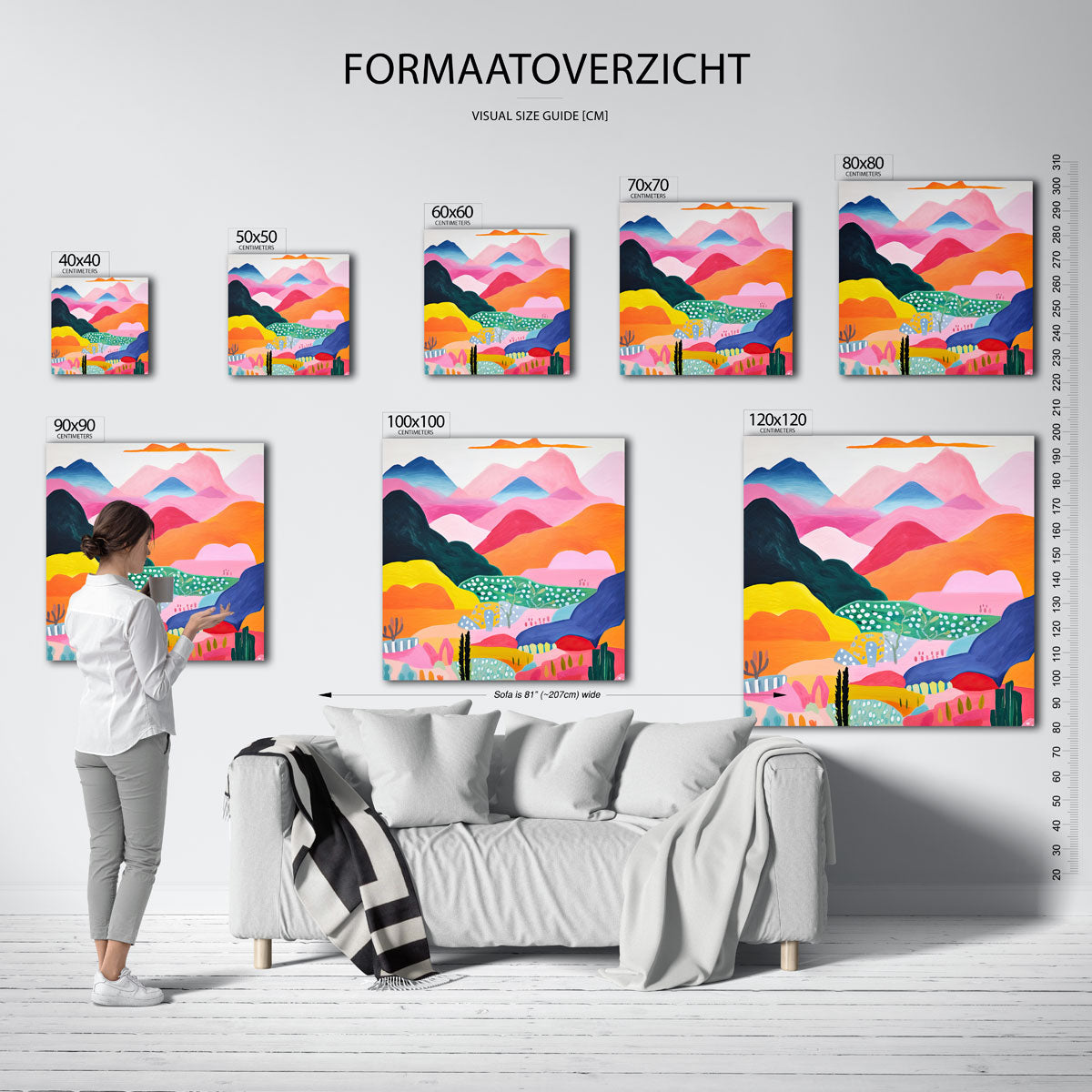 Berglandschap in felle kleuren Poster