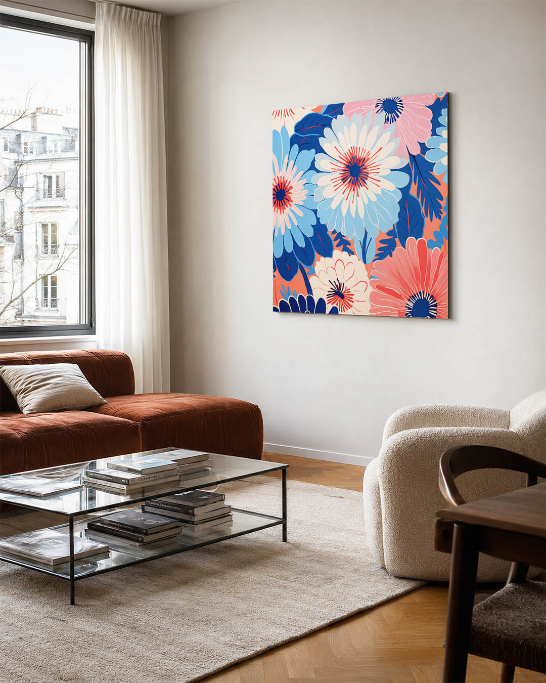 Bloemrijke kleurenexplosie Kunstwerk