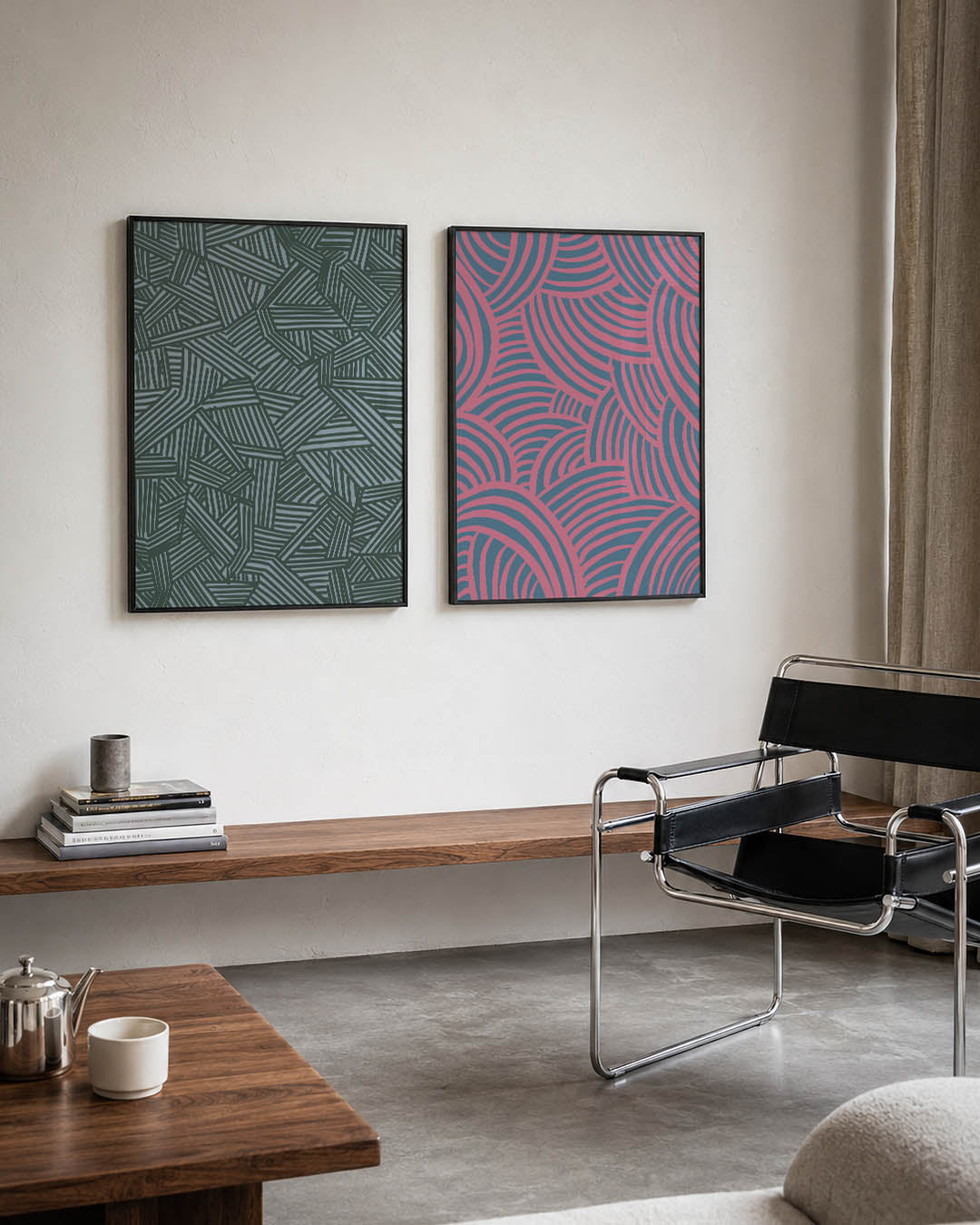 Lijnenspel chaos Posterset