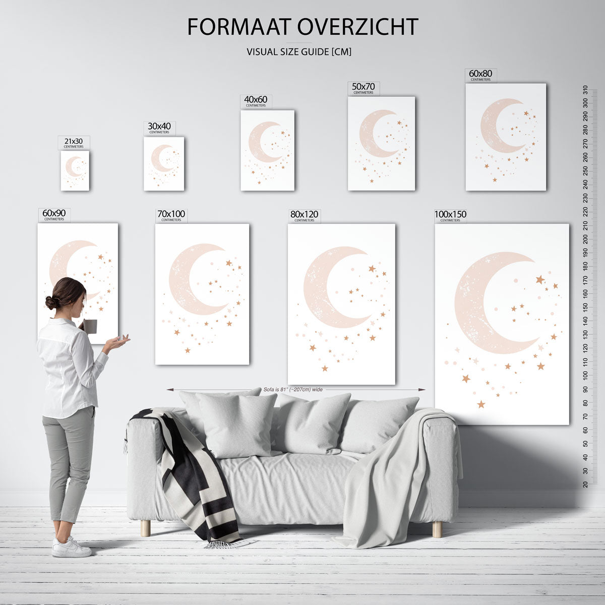 Maan en sterren Poster