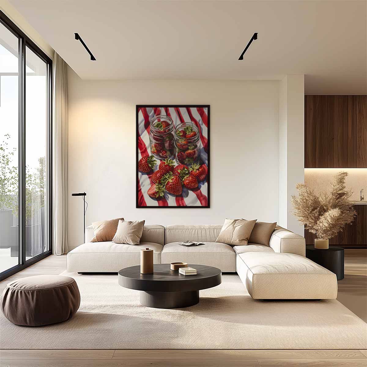 Aardbeien in Potten Schilderij Kunstwerk-canvas-dibond-plexiglas-wanddecoratie-WallArtistic