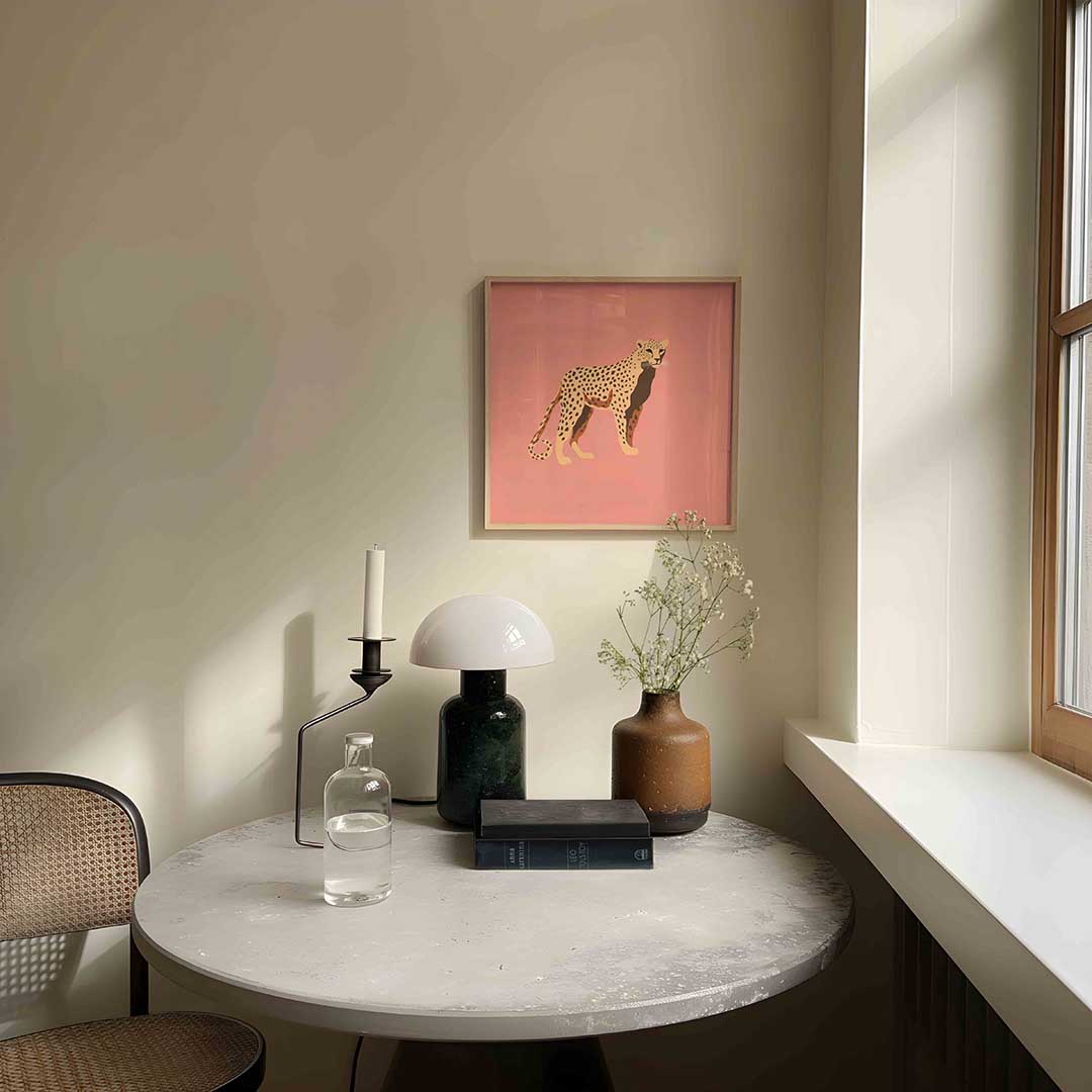 Luipaard op roze Poster