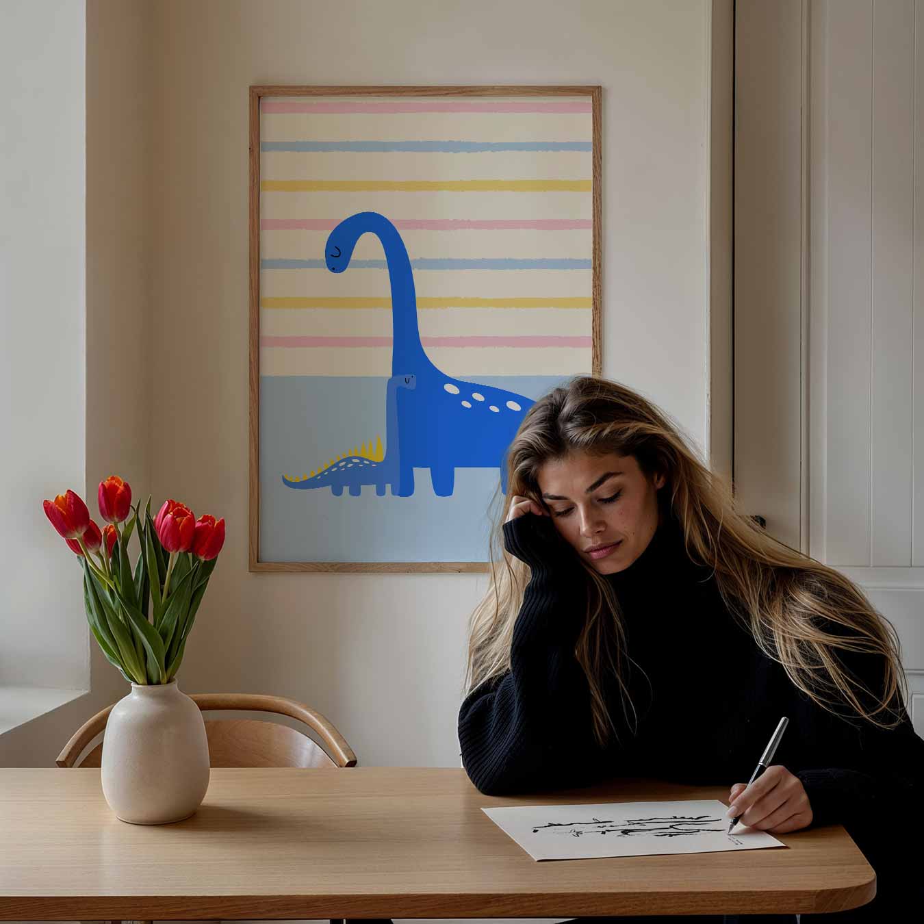 Schattige Dino Vrienden Poster-WallArtistic