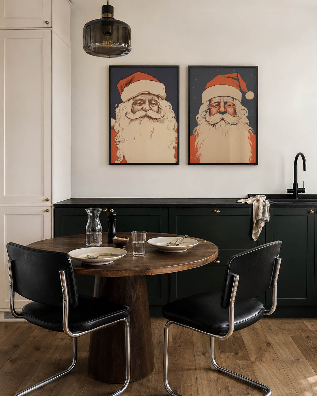 Kleurrijke kerstfiguur Posterset