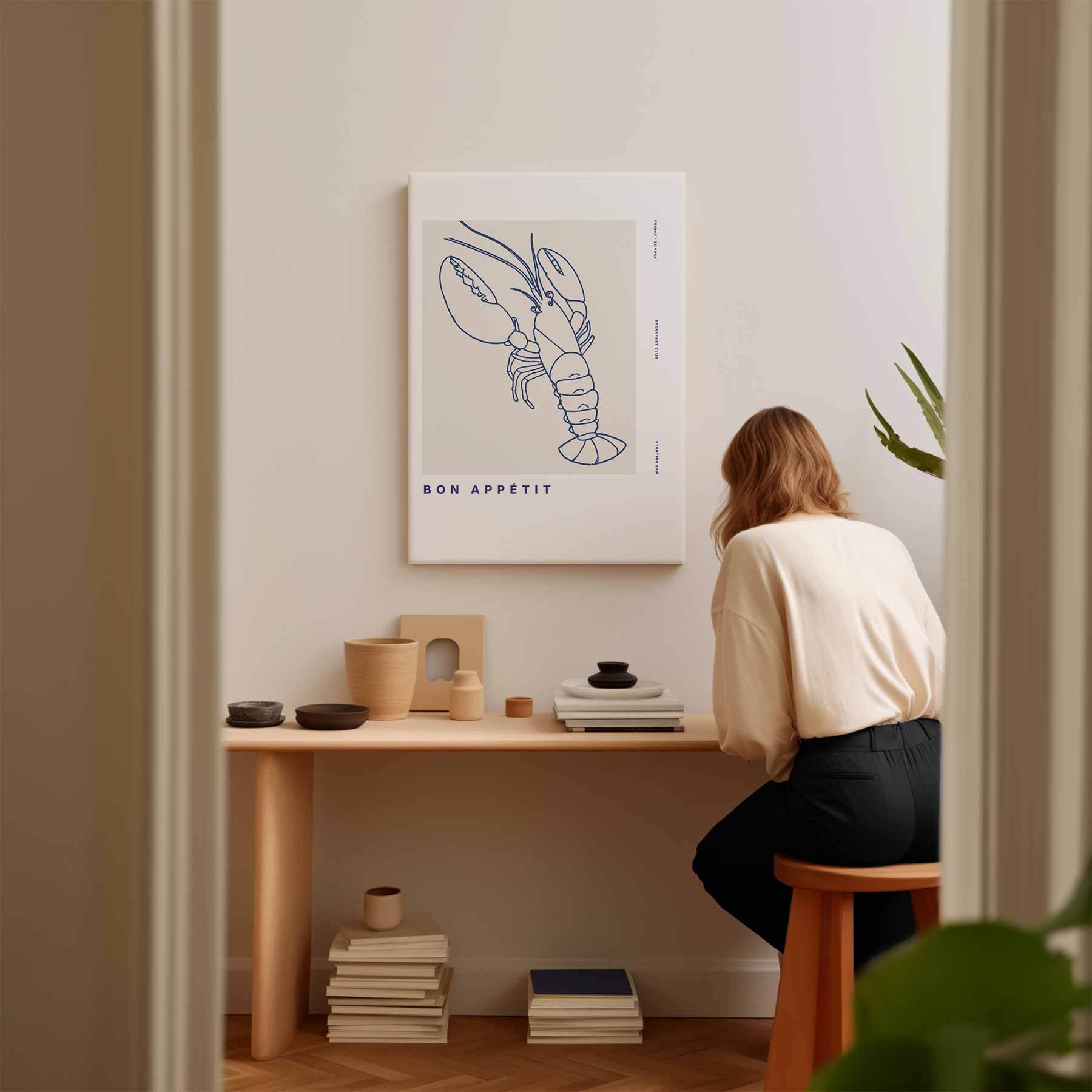 Bon Appétit Kreeftkunst Kunstwerk-canvas-dibond-plexiglas-wanddecoratie-WallArtistic