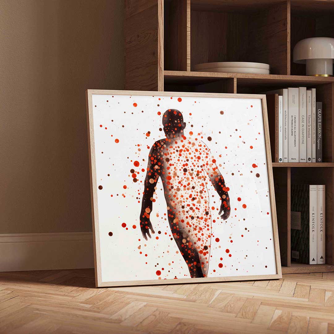 Silhouet met stippen Poster