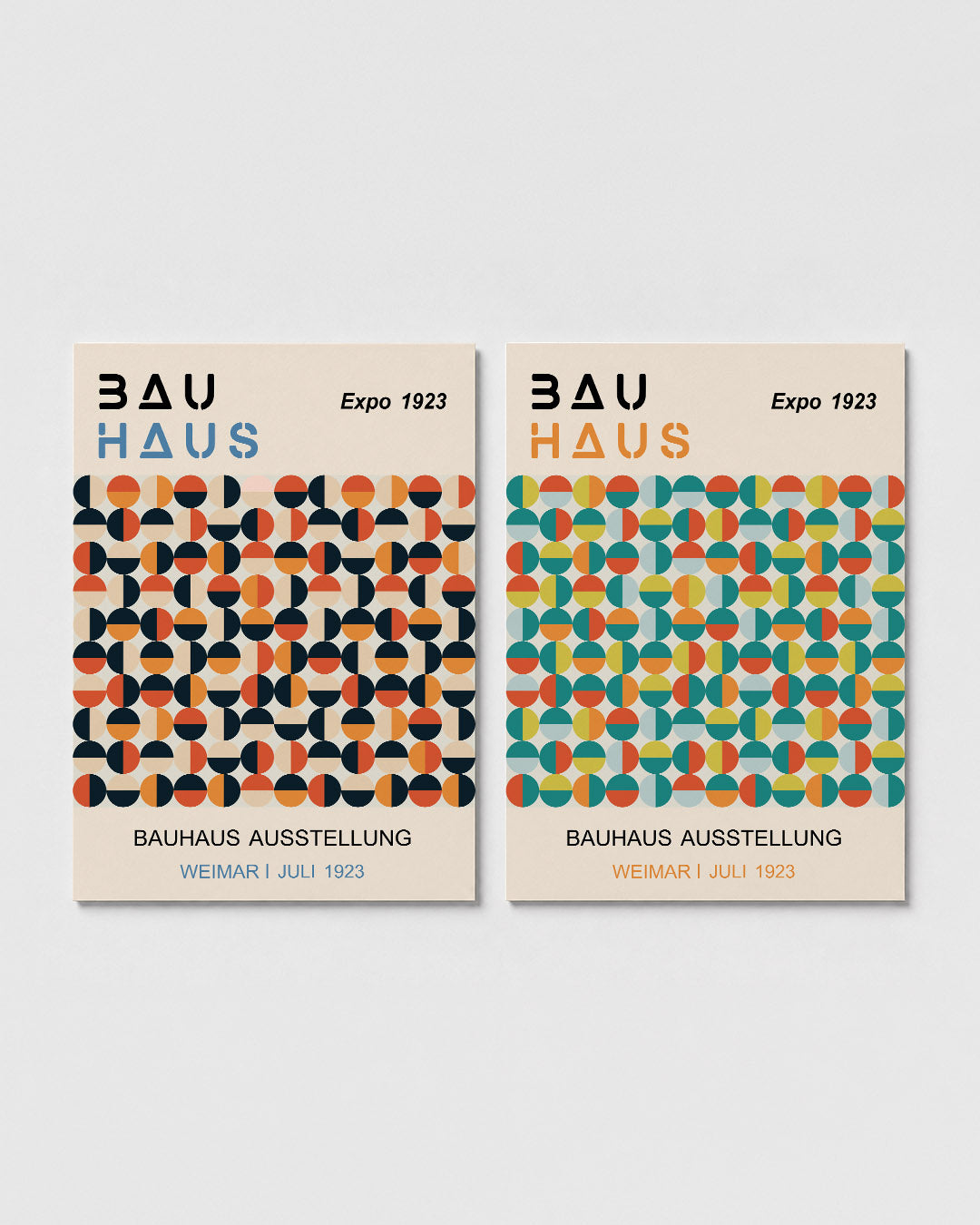 Cirkelpatroon en typografie Posterset