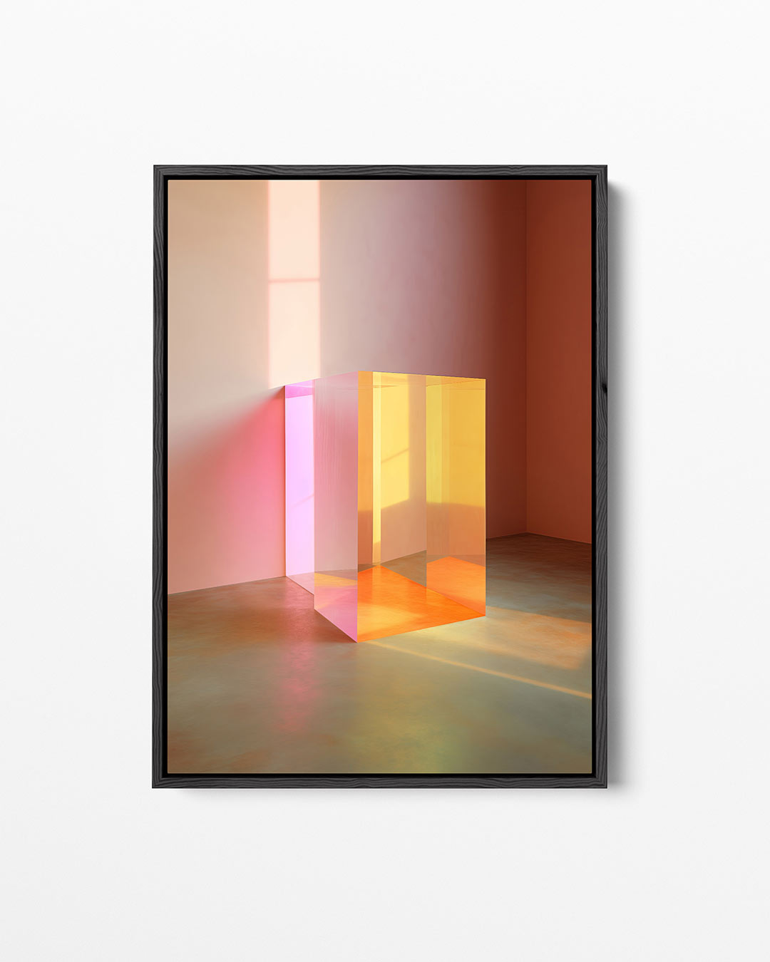 Transparante kleurenkubus Kunstwerk