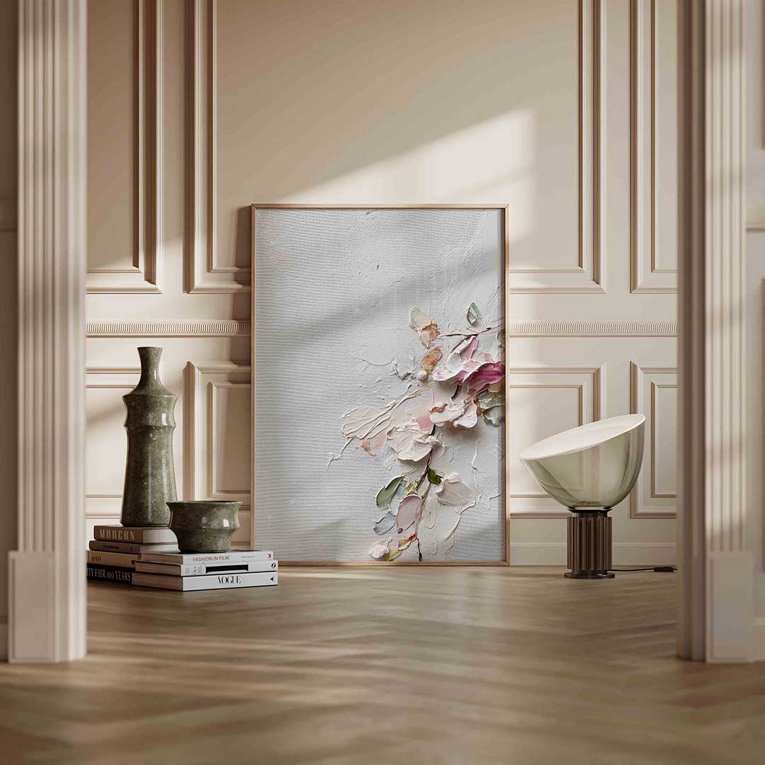 Bloemmotief in pastel Poster