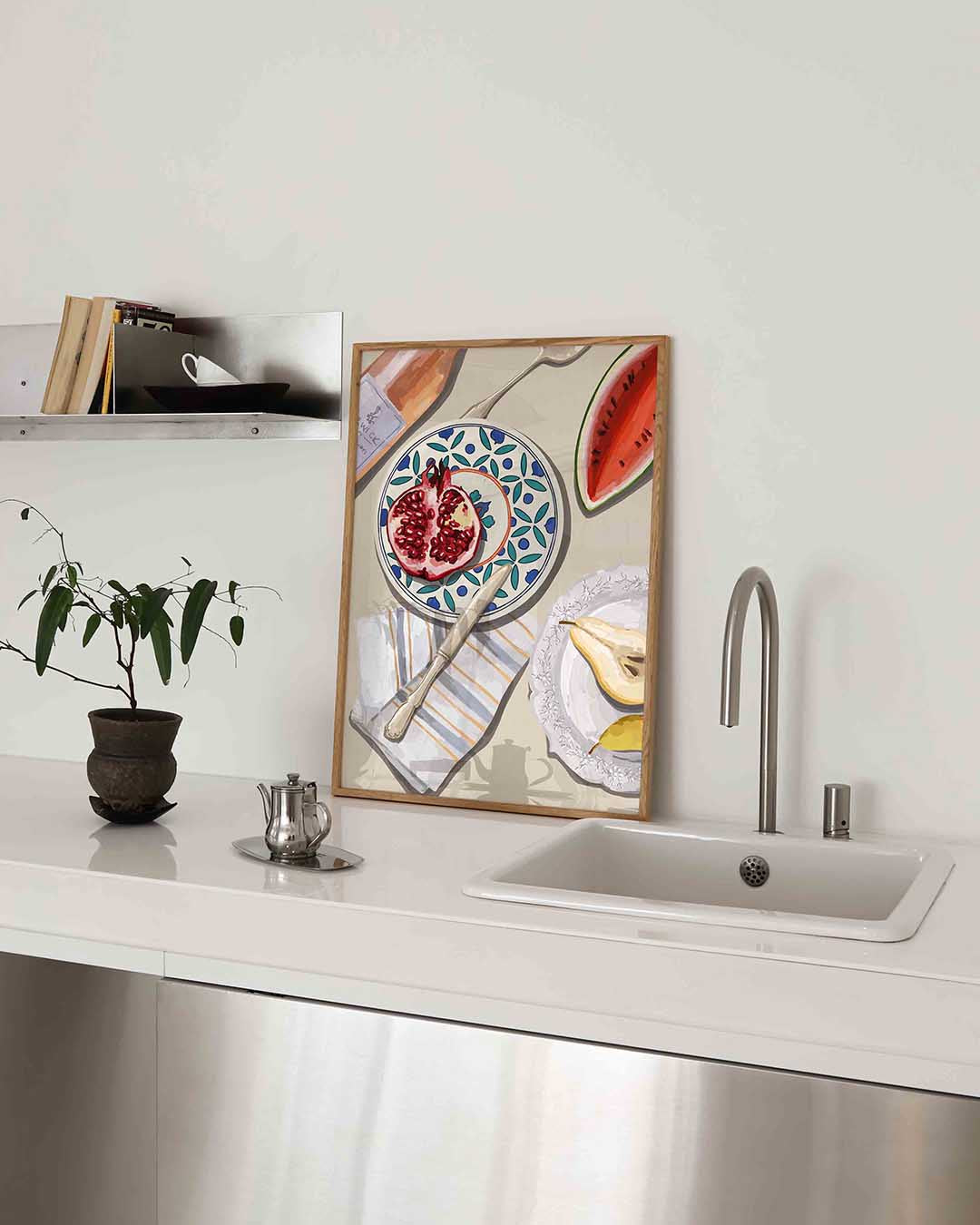 Fruit en servies Poster