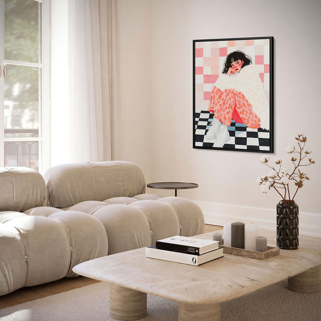 Vrouw in patroon Kunstwerk