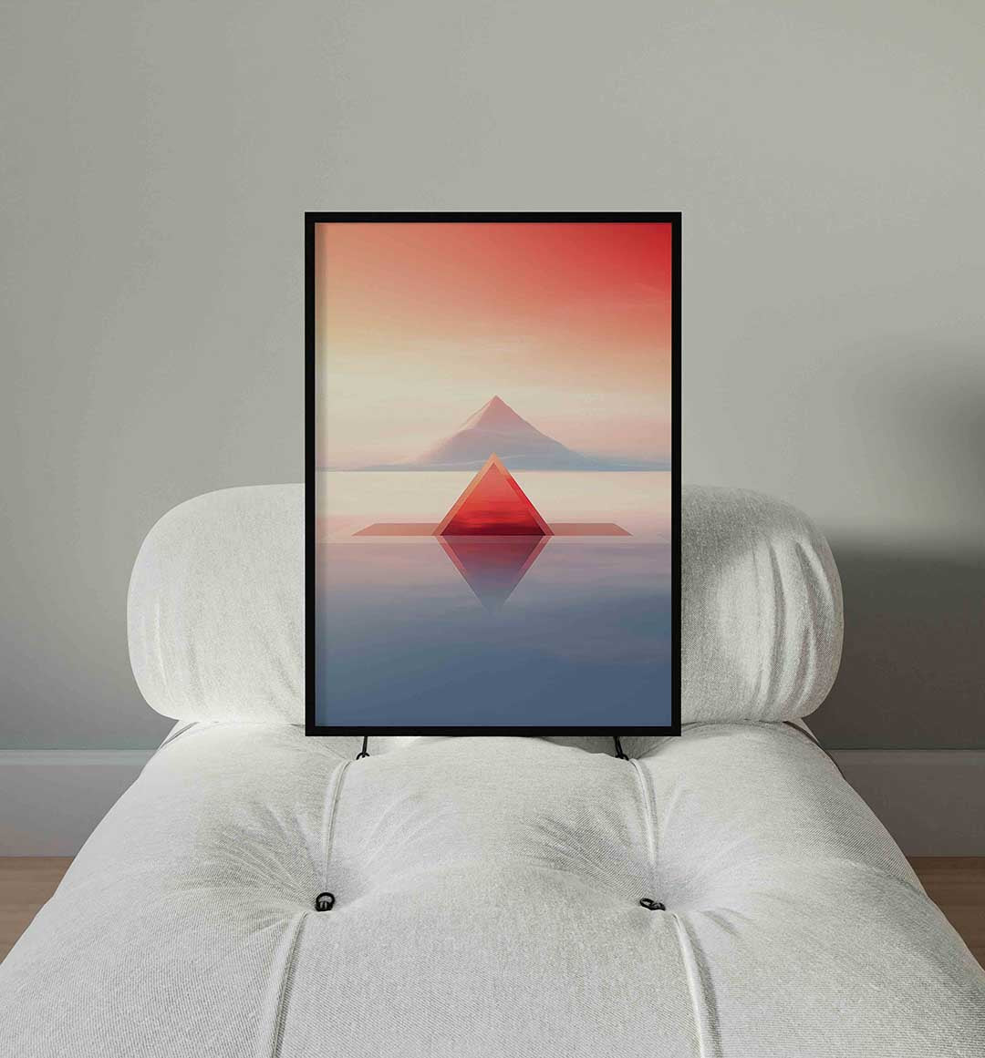 Piramide en berg Poster