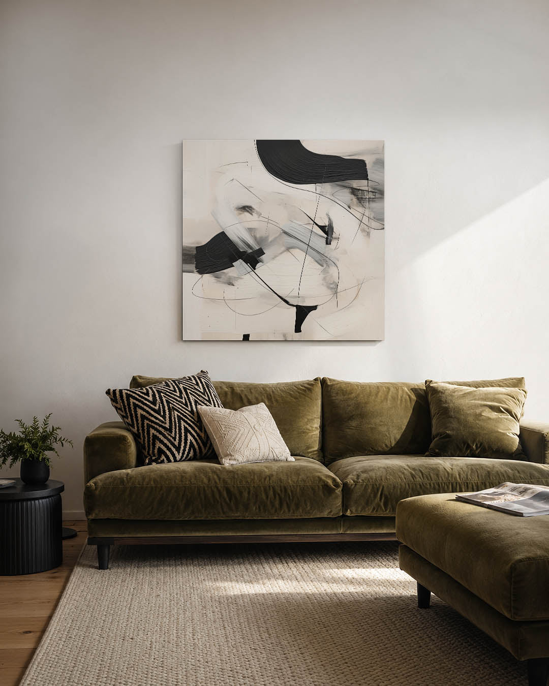 Dynamische lijnen compositie Kunstwerk