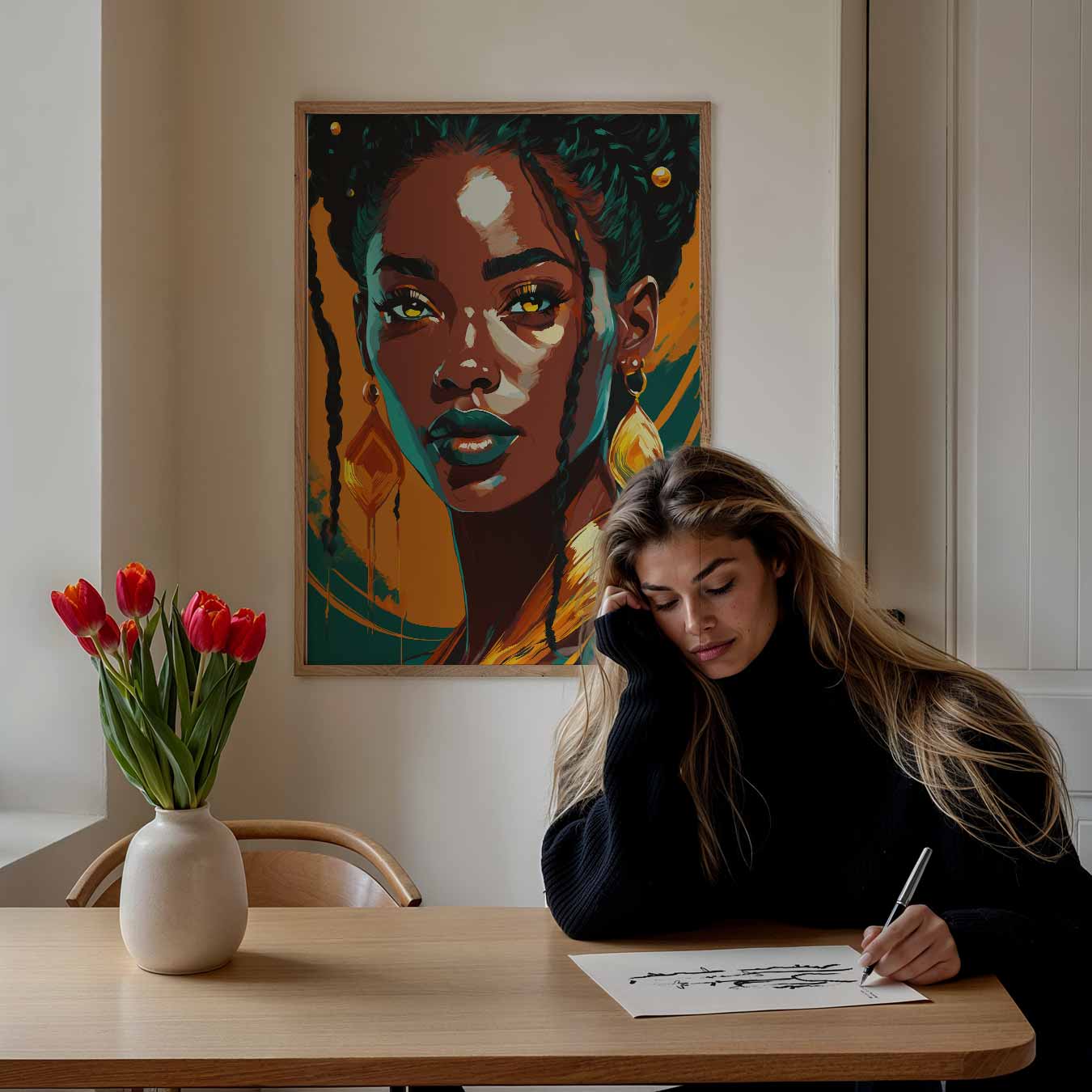 Vrouwelijke Kracht Portret Poster-WallArtistic