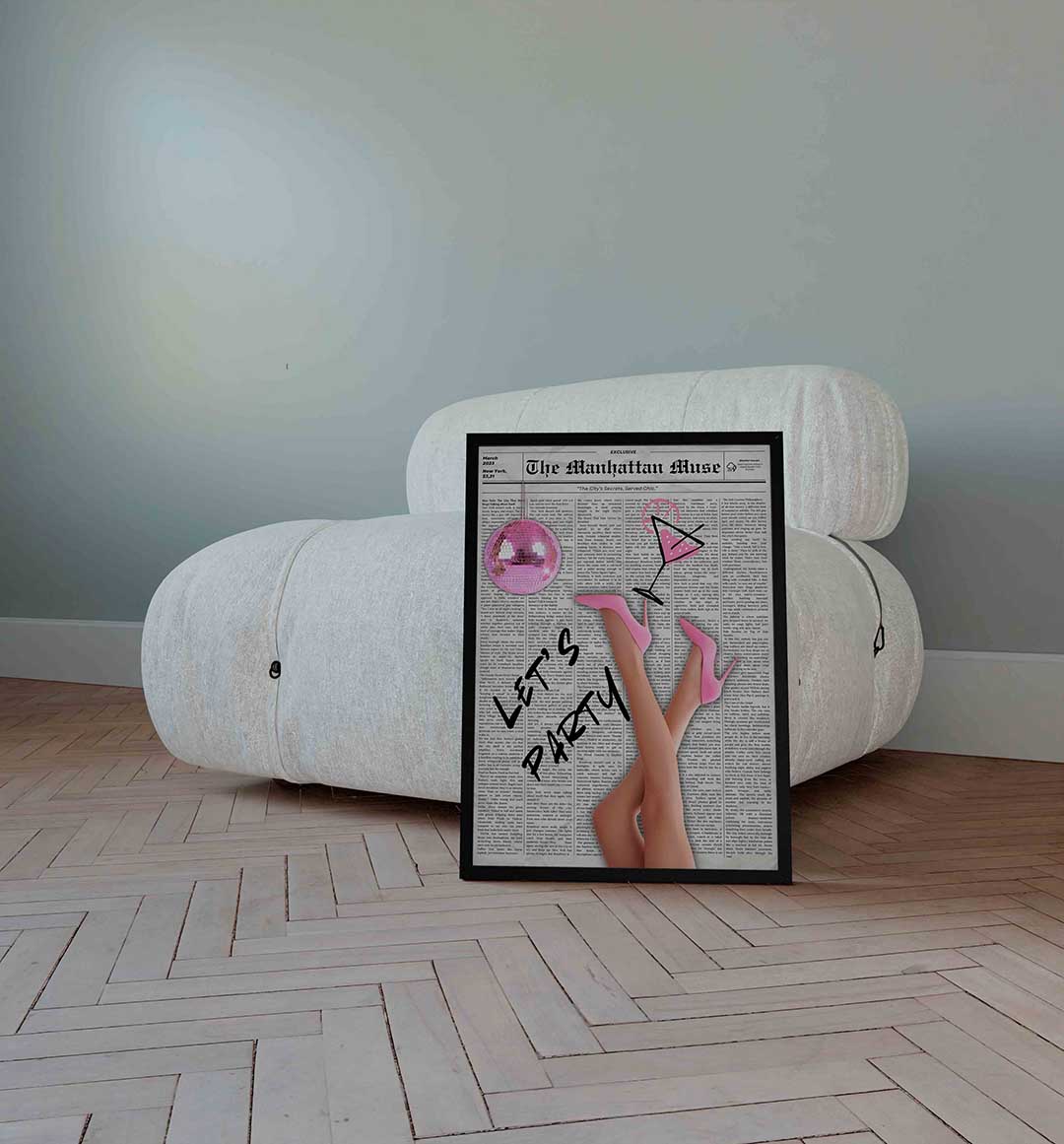 Feestelijke roze elementen Poster
