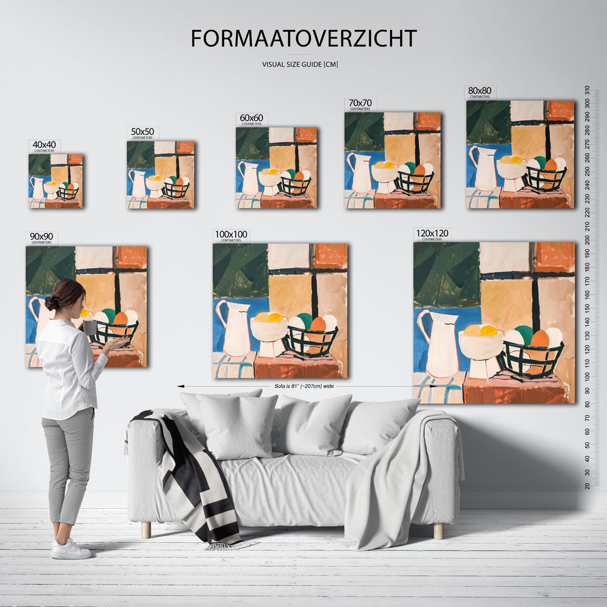 Stilleven met kan en fruit Poster