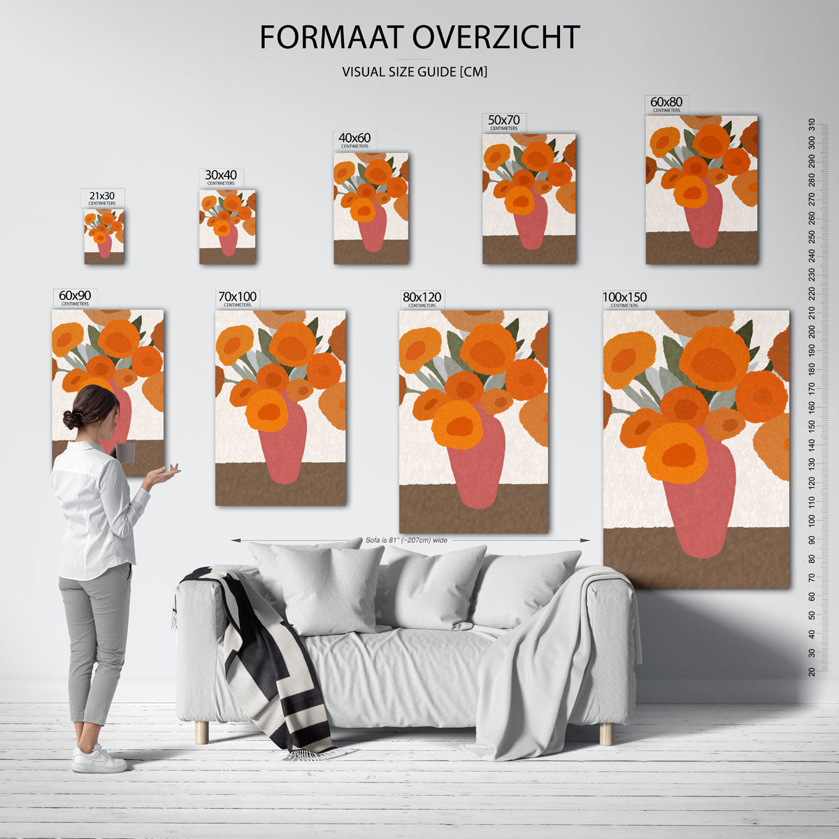 Bloemen in vaas Poster