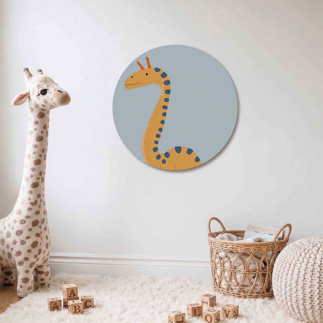 Oranje dinosaurus Muurcirkel