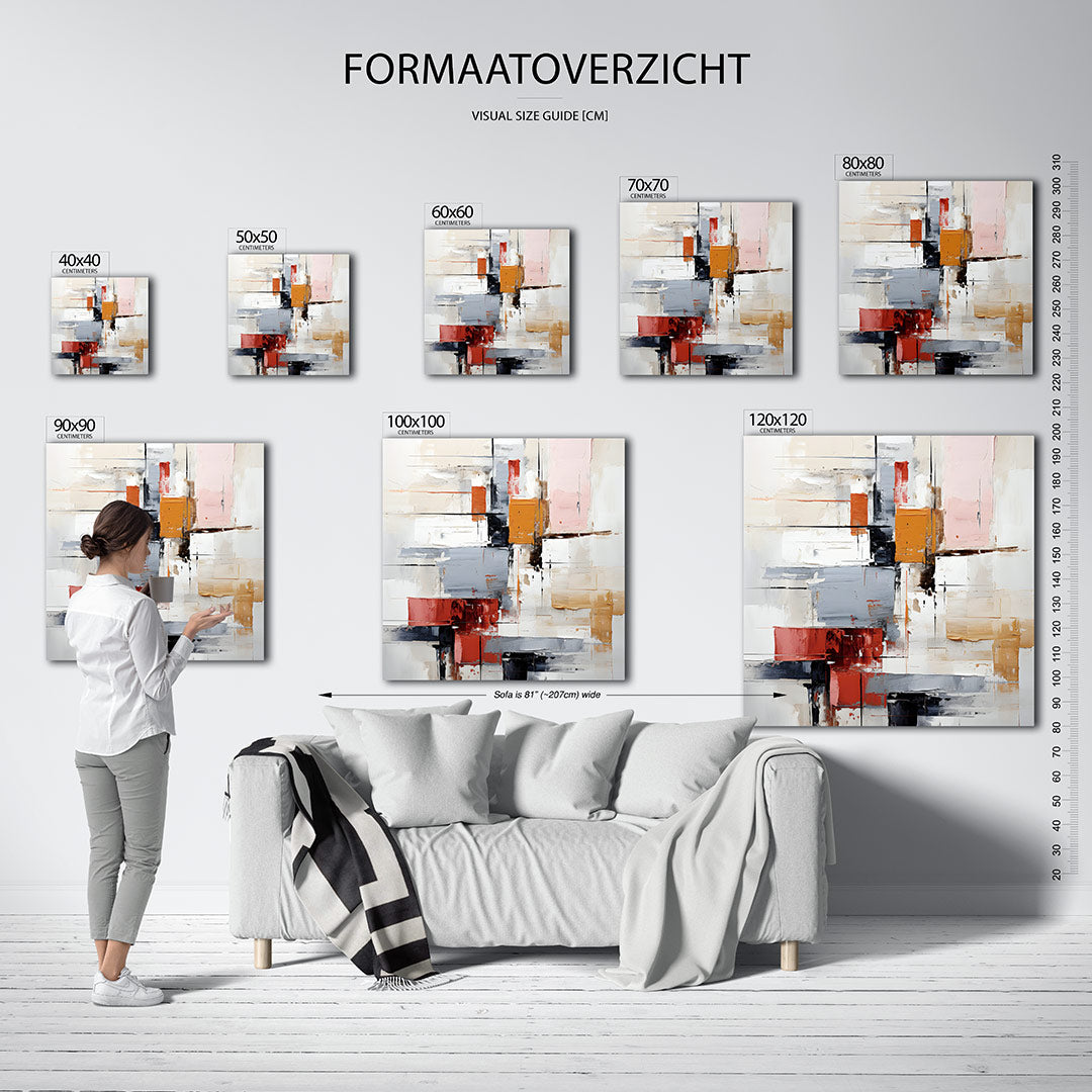 Geometrische kleurencompositie Kunstwerk