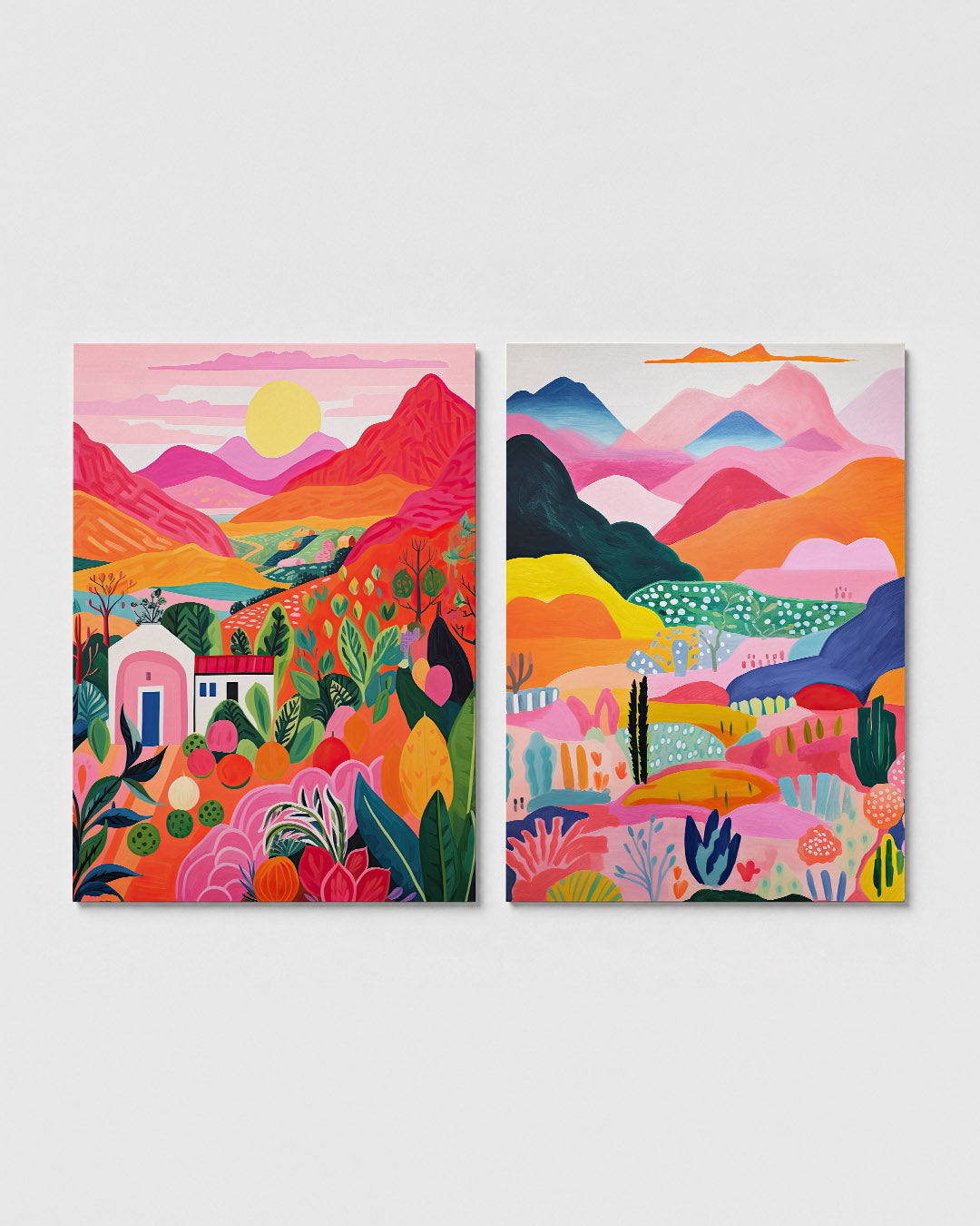 Kleurrijke landschapssymfonie Posterset