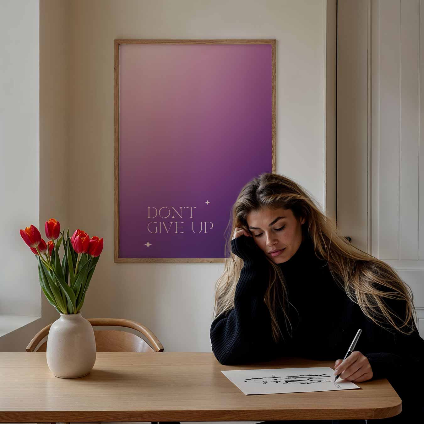 Inspirerende "Don't Give Up"-Poster-WallArtistic