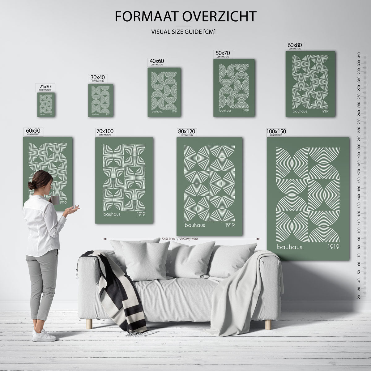 Cirkelpatroon en lijnen Poster