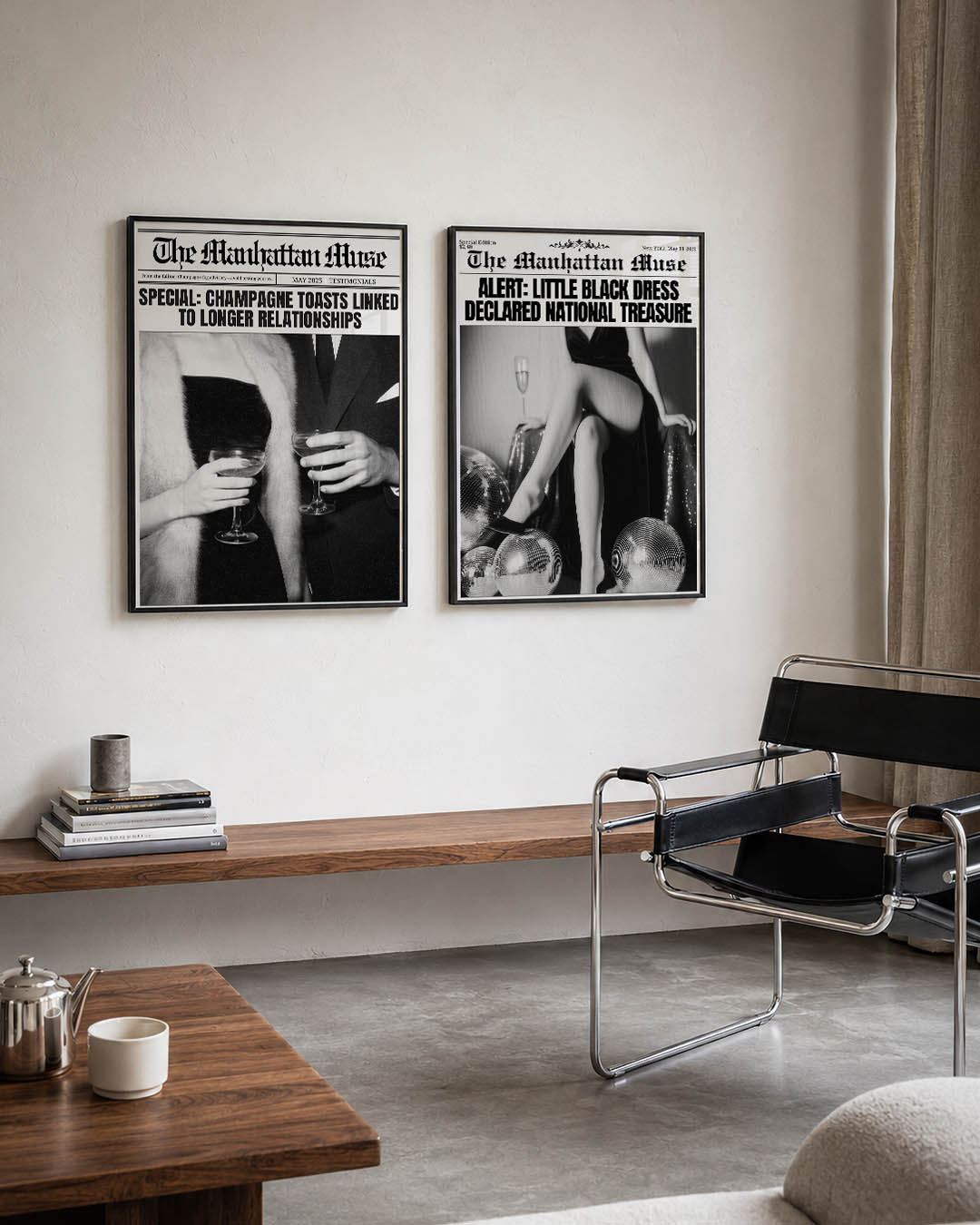 Zwart wit elegantie Posterset