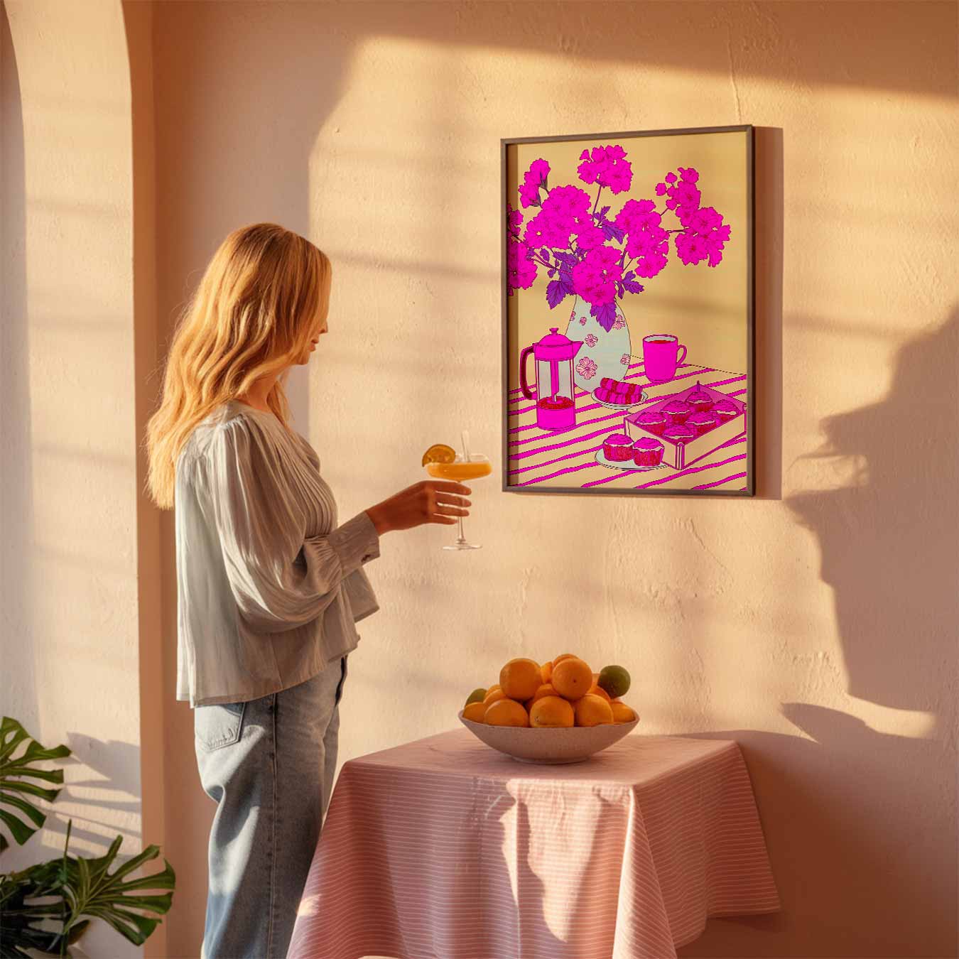 Bloemrijke Ontbijtverrassing Poster-WallArtistic
